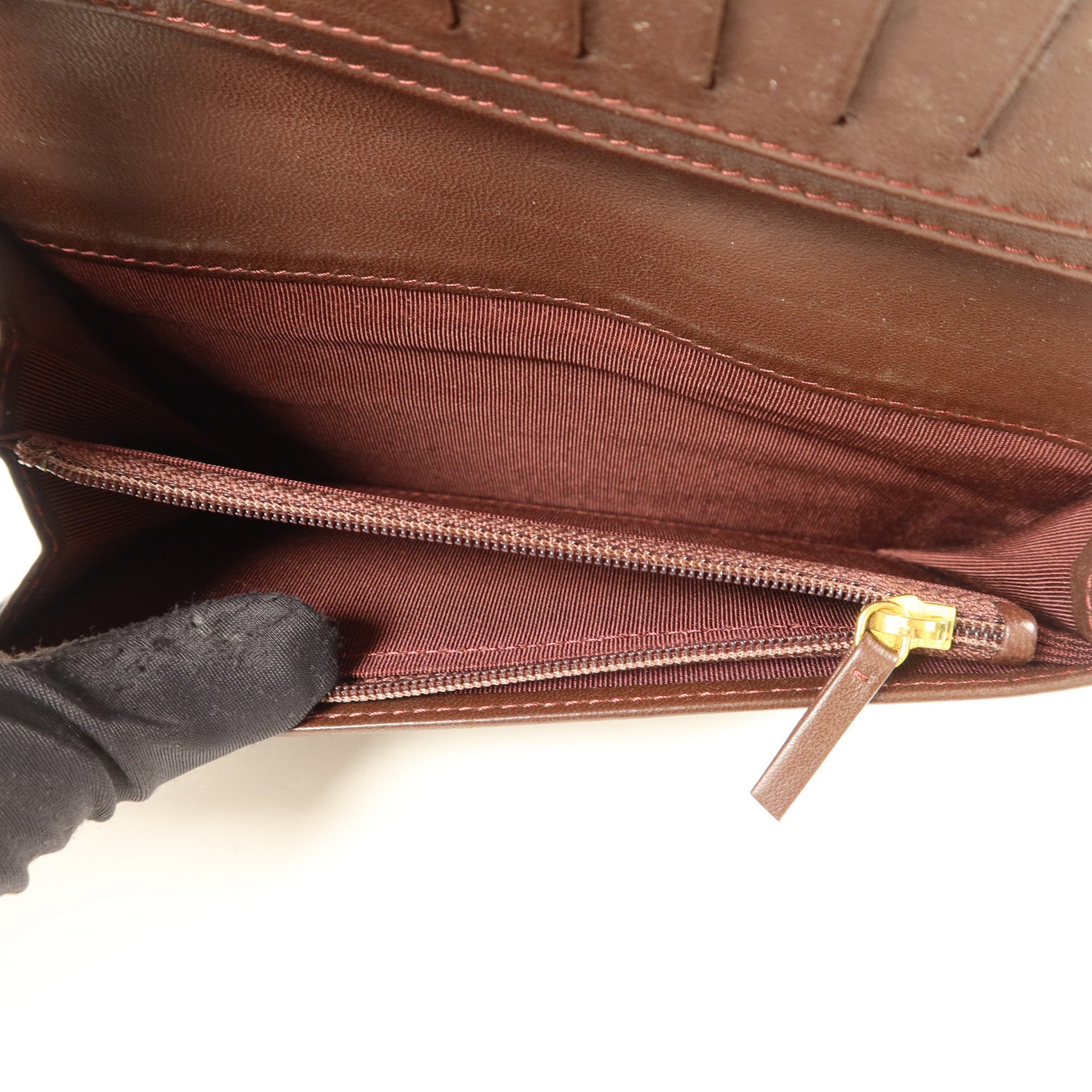 CHANEL 羊皮皮革Long Bifold Wallet金扣長錢包