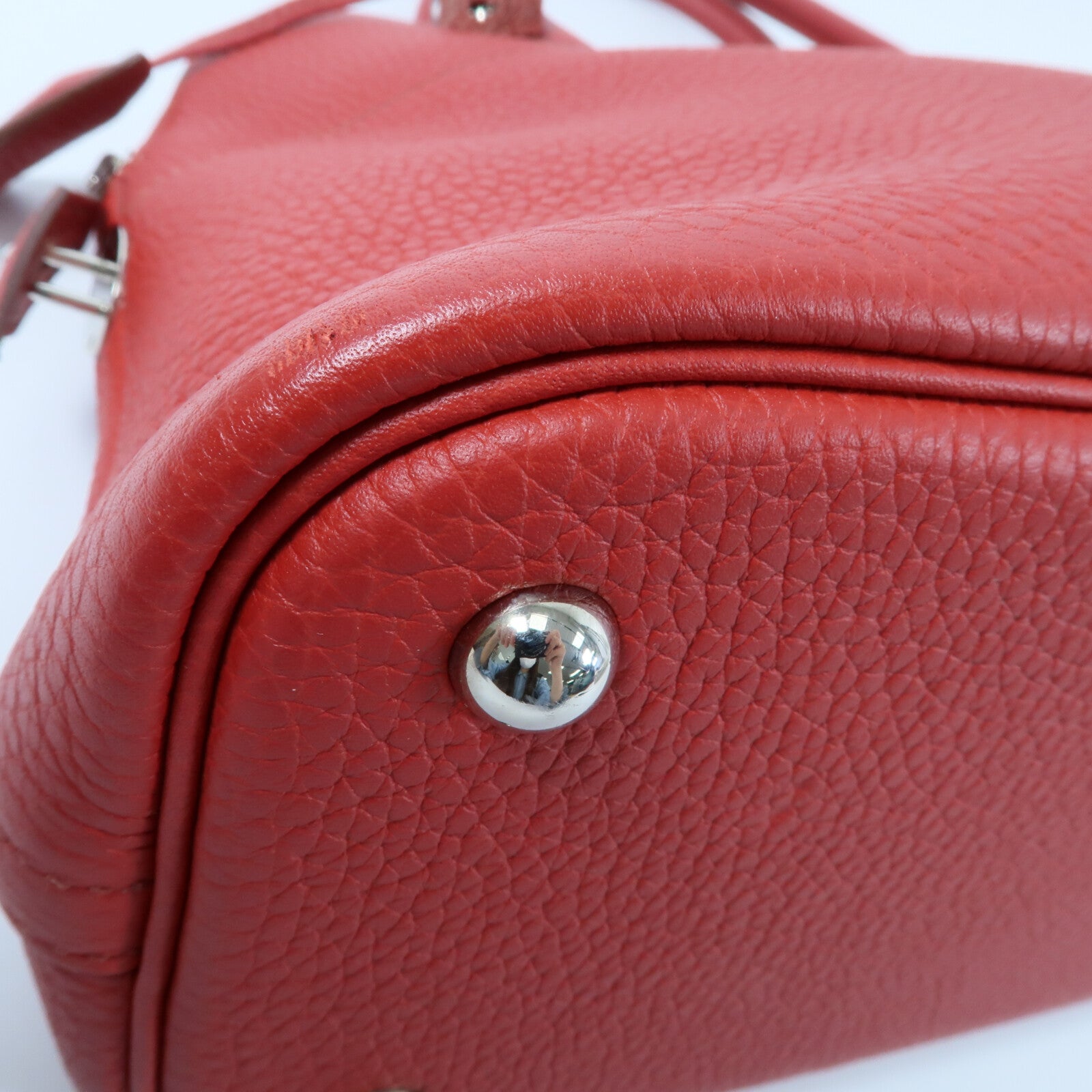 HERMES Clemence皮革Bolide 31手挽肩背兩用袋Rouge Casaque