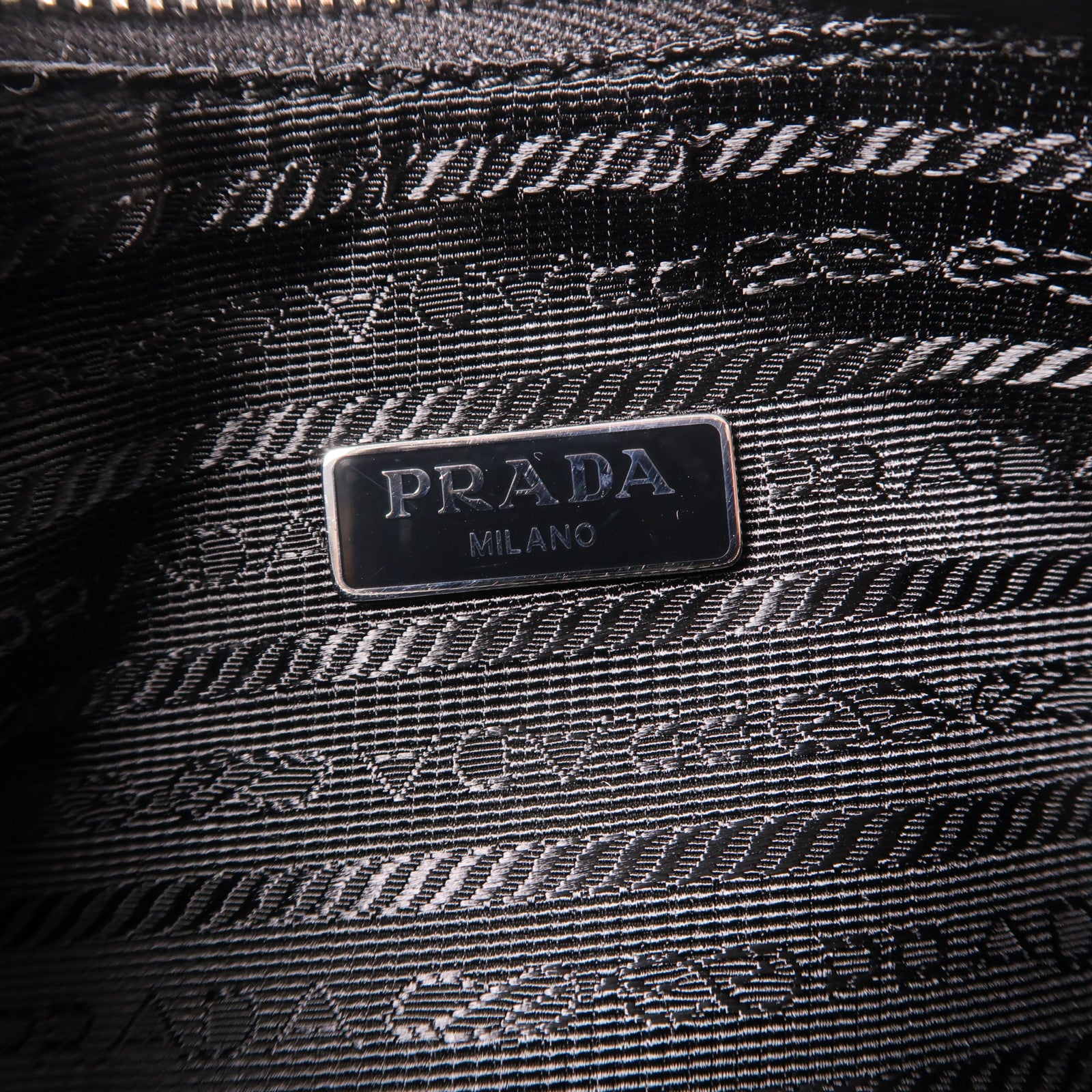 PRADA 尼龍Shoulder Bag銀扣手挽肩背兩用袋黑色