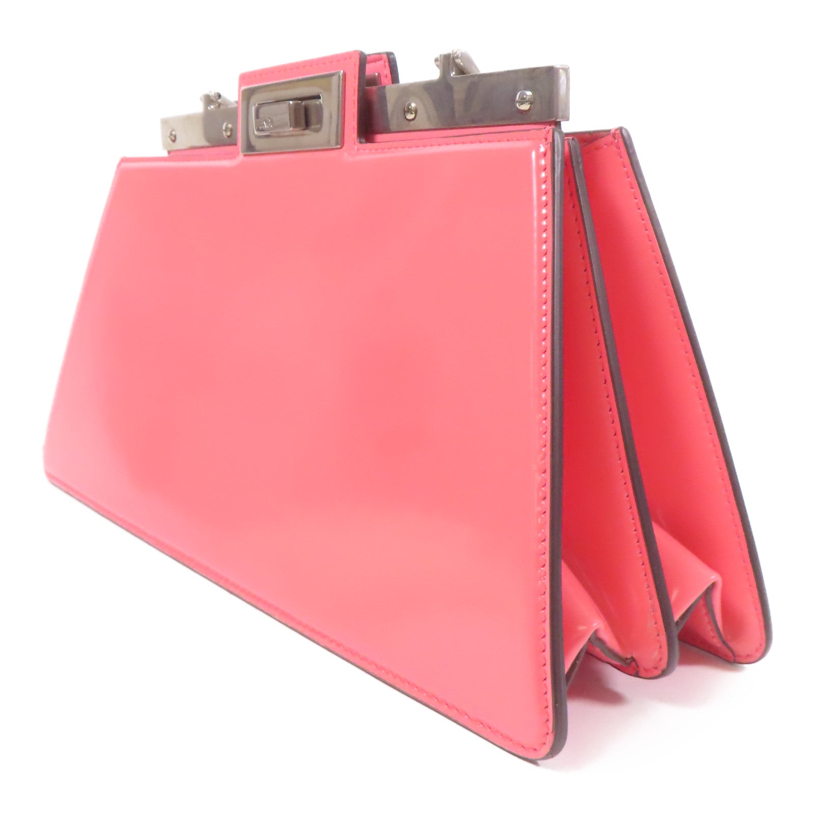 FENDI SHW Peekaboo Cut Shoulder Bag Leather Pink
