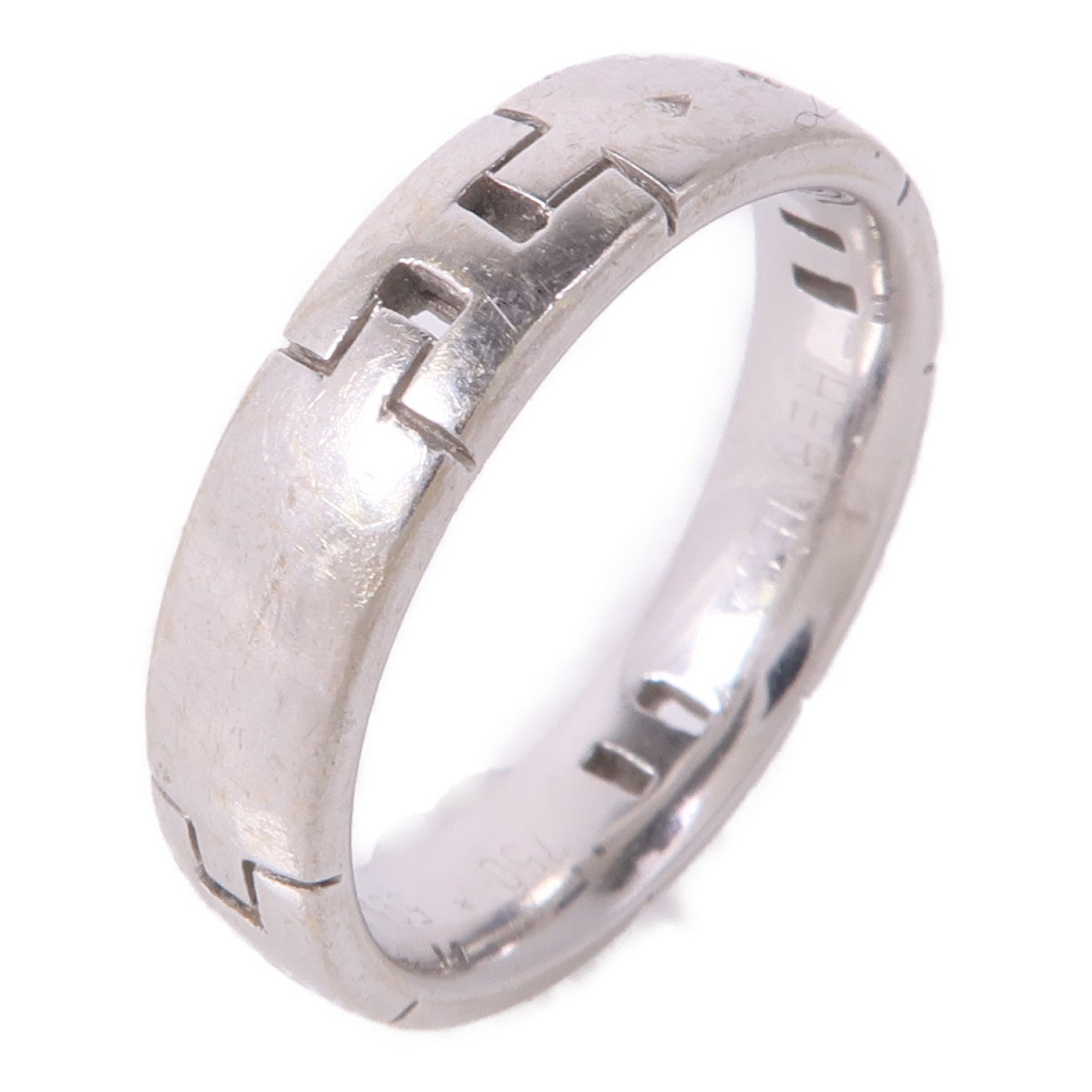 HERMES H Ring 18K White Gold US#8.75