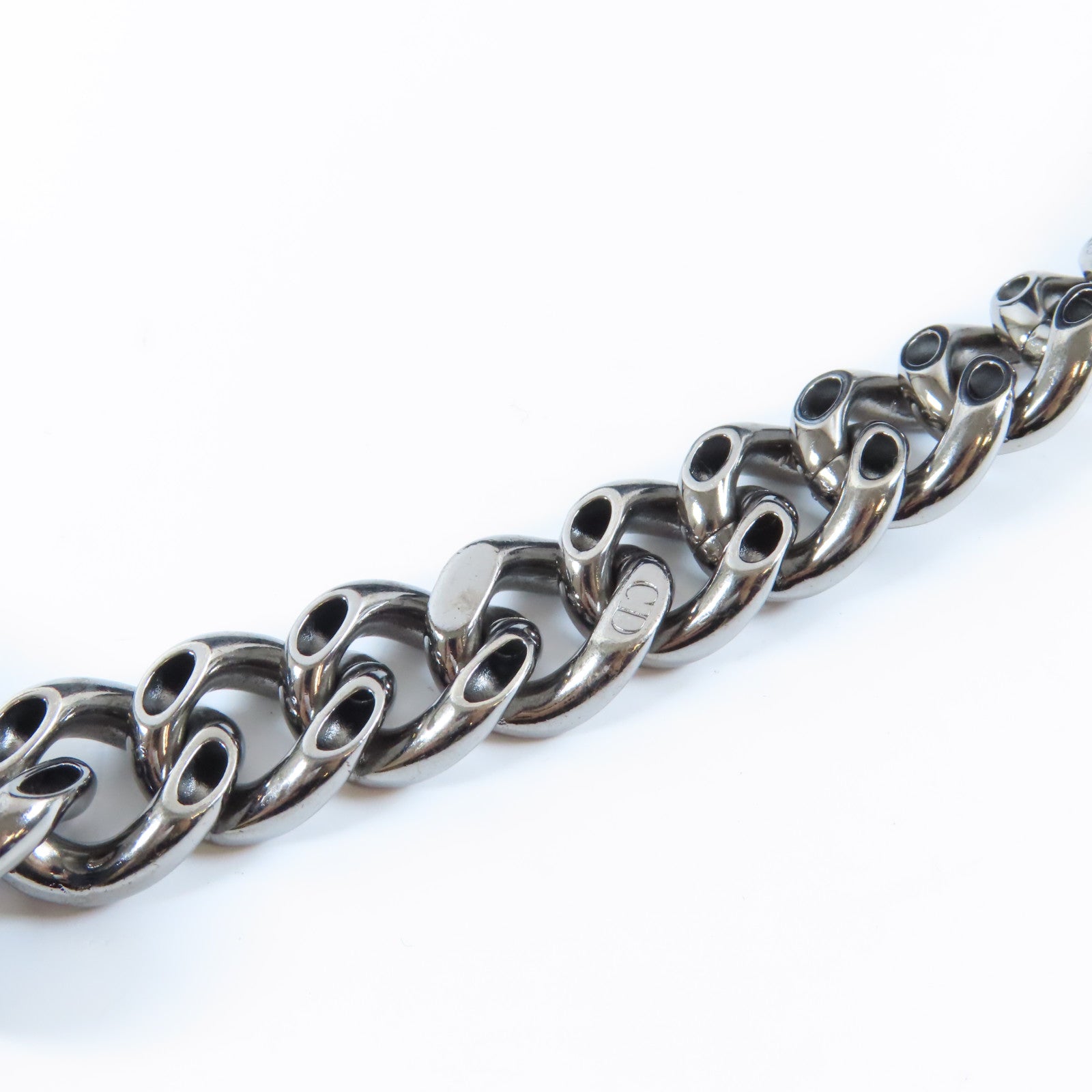 Dior **【激減優惠】牛皮皮革Chain Shoulder Bag銀扣鏈帶肩背袋深藍色