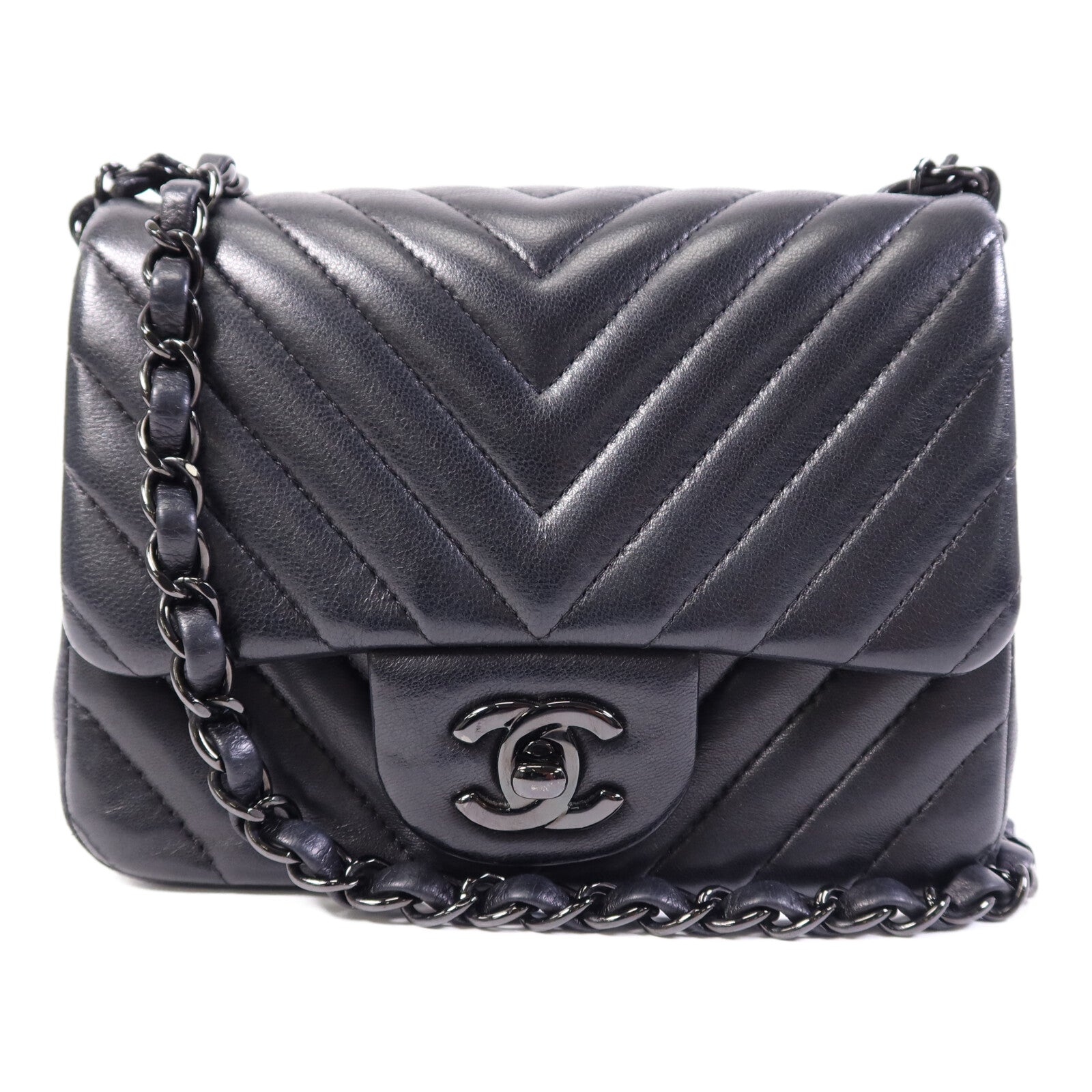 CHANEL 羊皮皮革Mini Classic 17鏈帶肩背袋