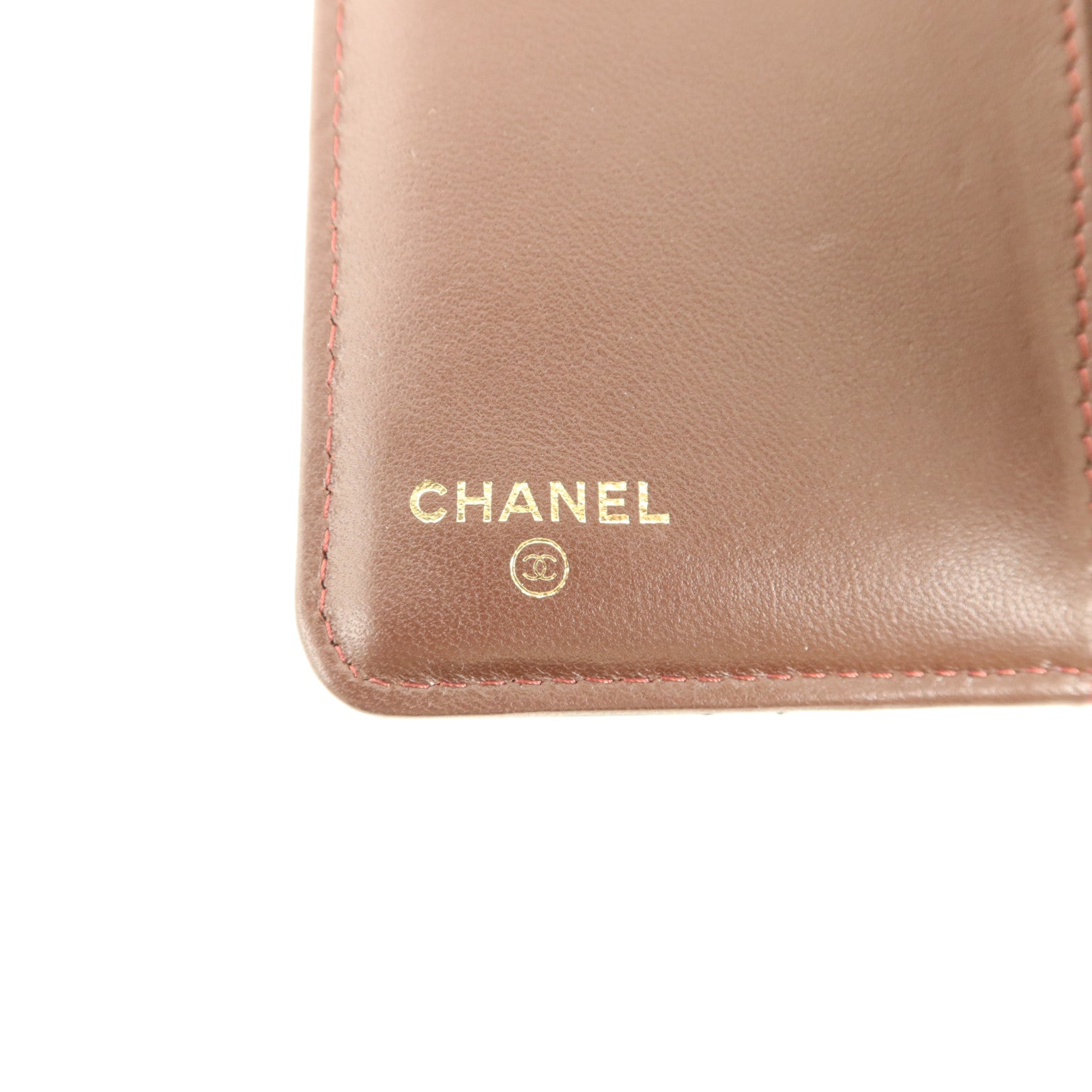 CHANEL 羊皮皮革Long Bifold Wallet金扣長錢包