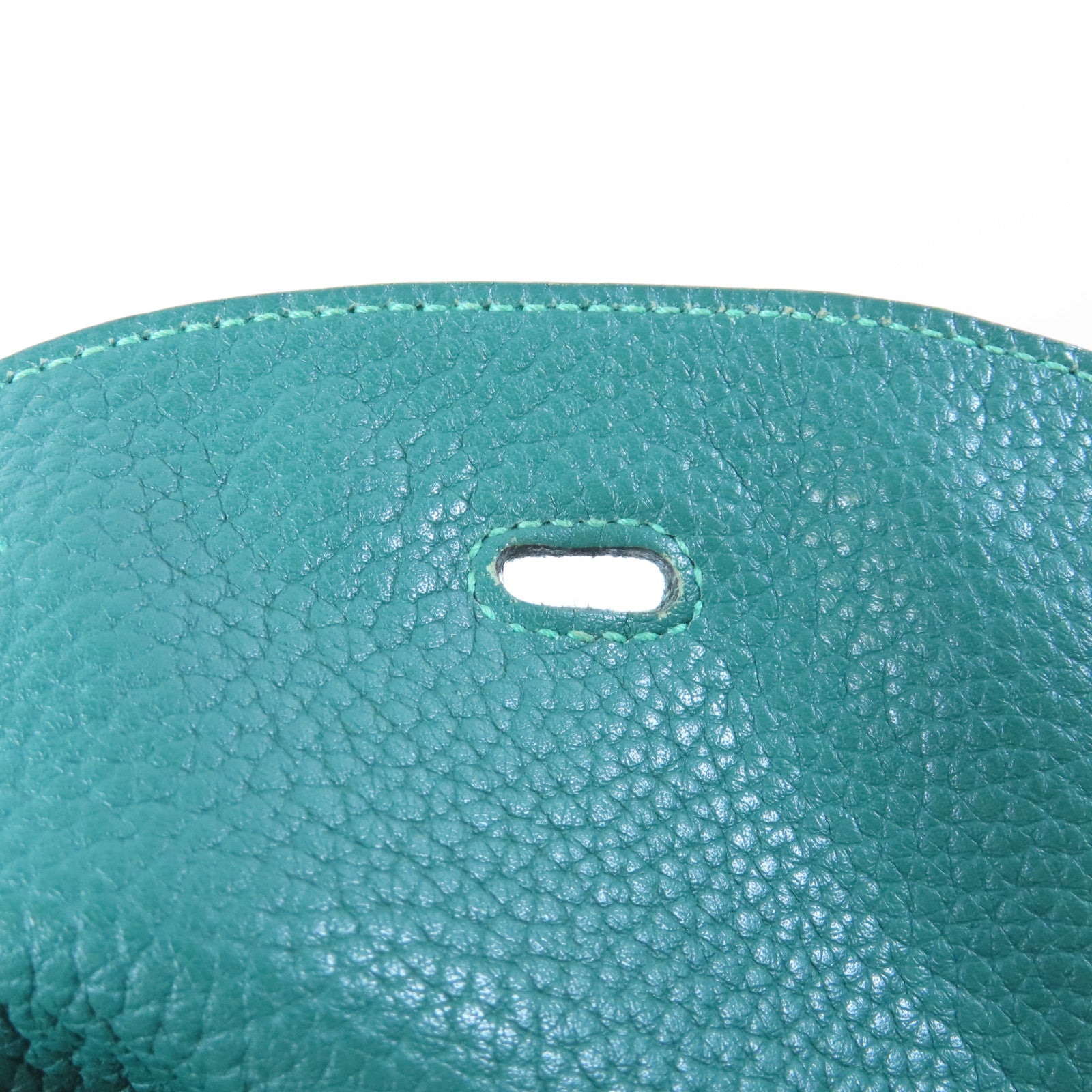 HERMES 【激減優惠】Clemence皮革Lindy 30銀扣手挽肩背兩用袋Malachite孔雀綠色