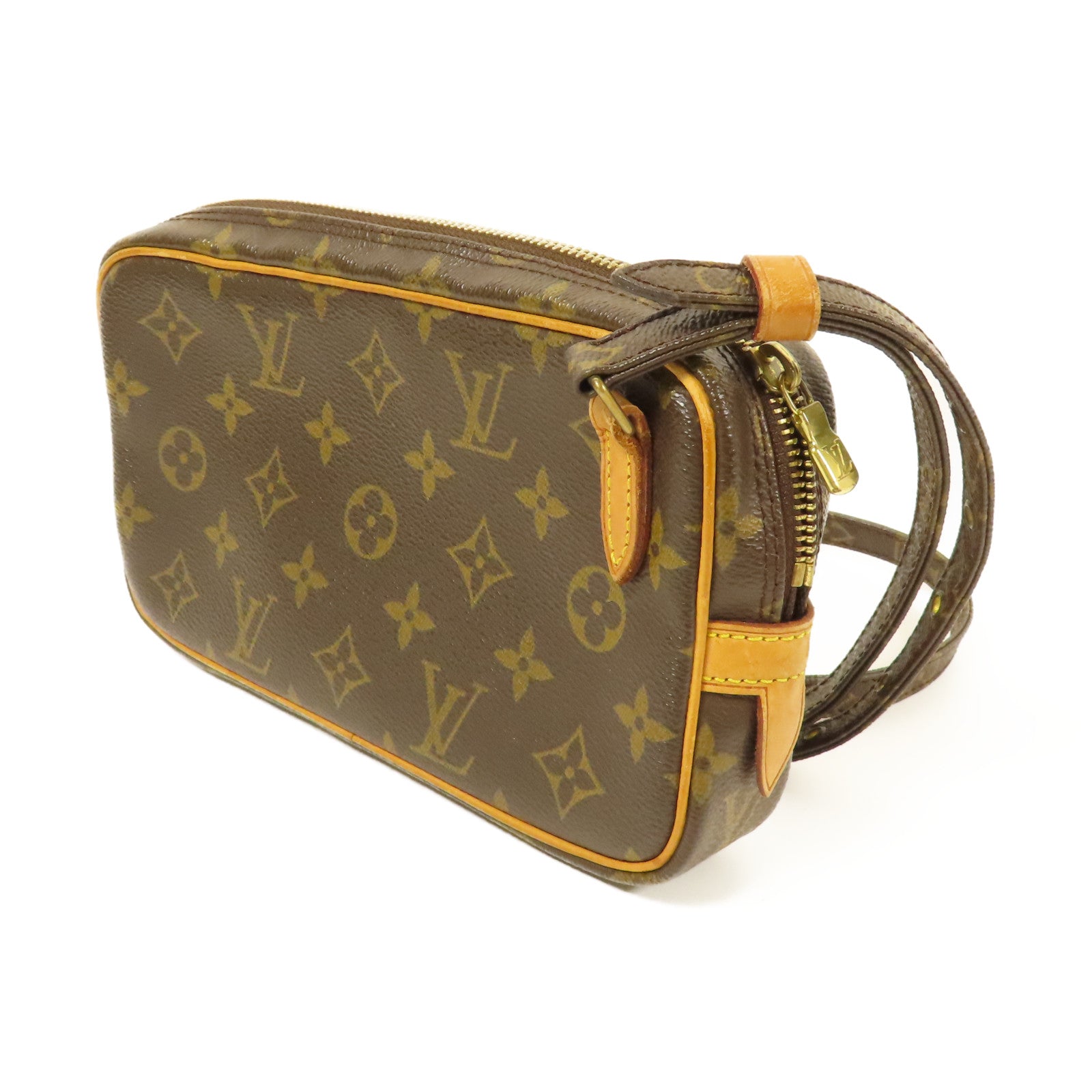 LOUIS VUITTON Monogram Marly Bandouliere金扣肩背袋棕色