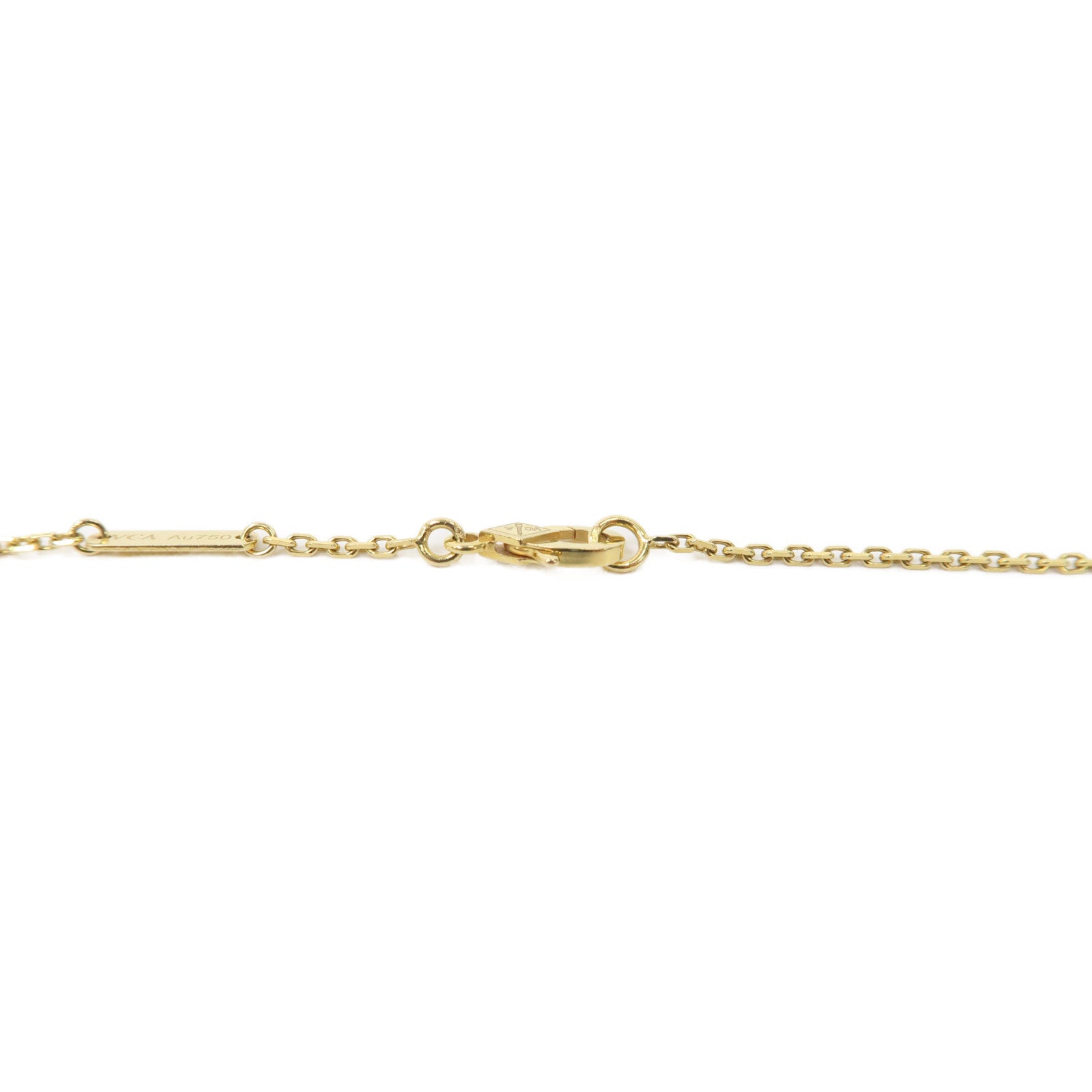 Van Cleef & Arpels 18K黃金/虎眼石Vintage Alhambra Pendant項鍊金色