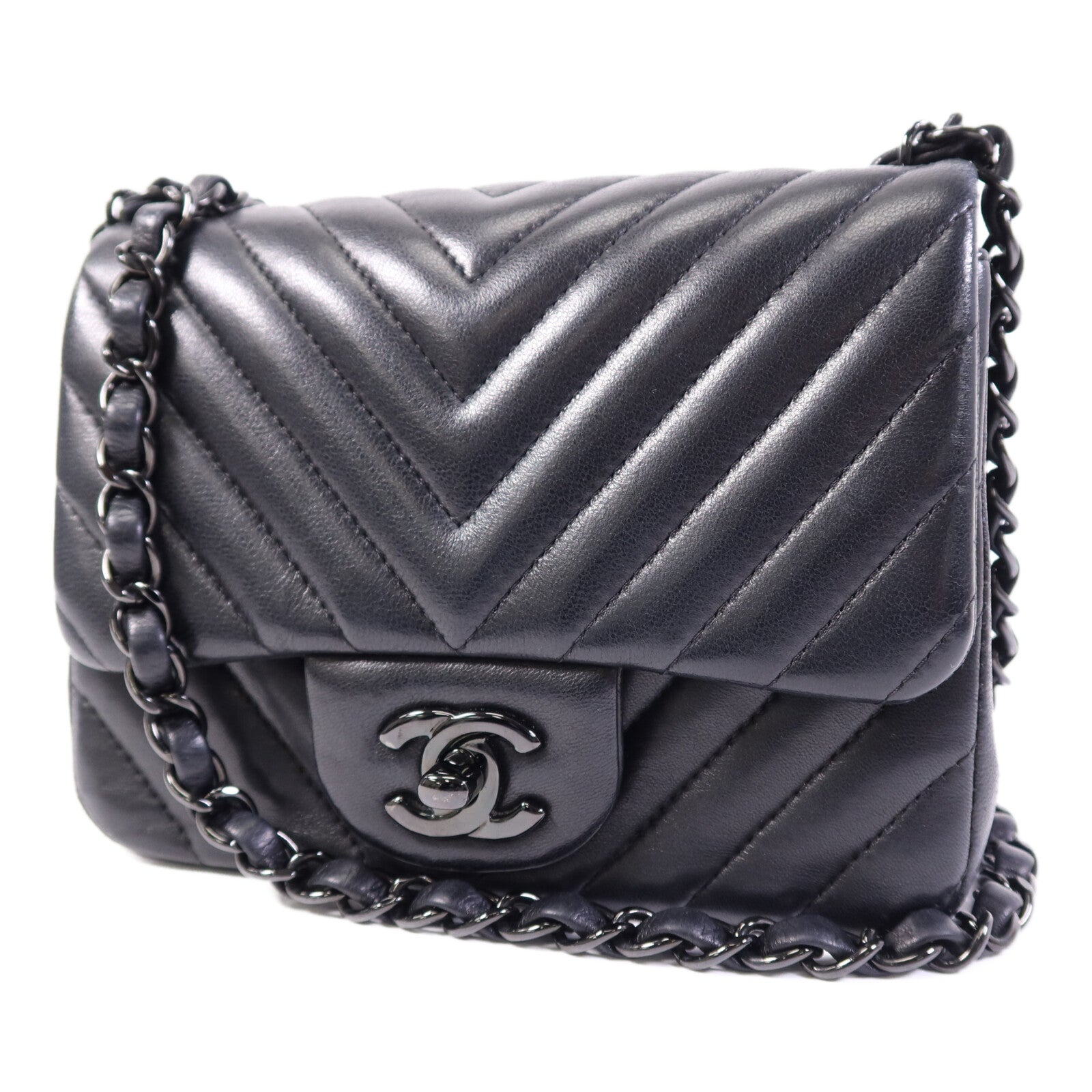CHANEL 羊皮皮革Mini Classic 17鏈帶肩背袋
