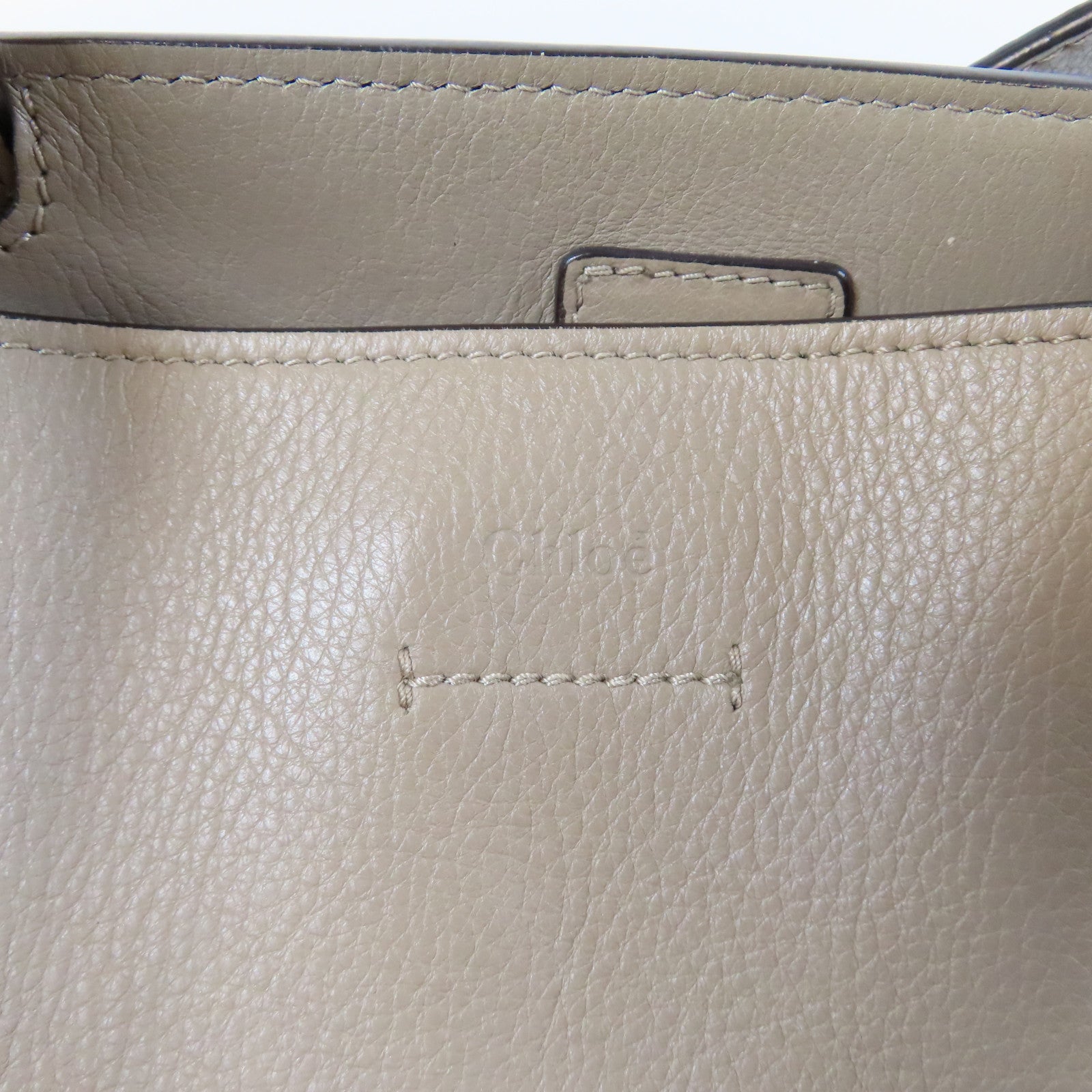 Chloe 【激減優惠】牛皮皮革Shoulder Bag金扣肩背袋米色/啡色