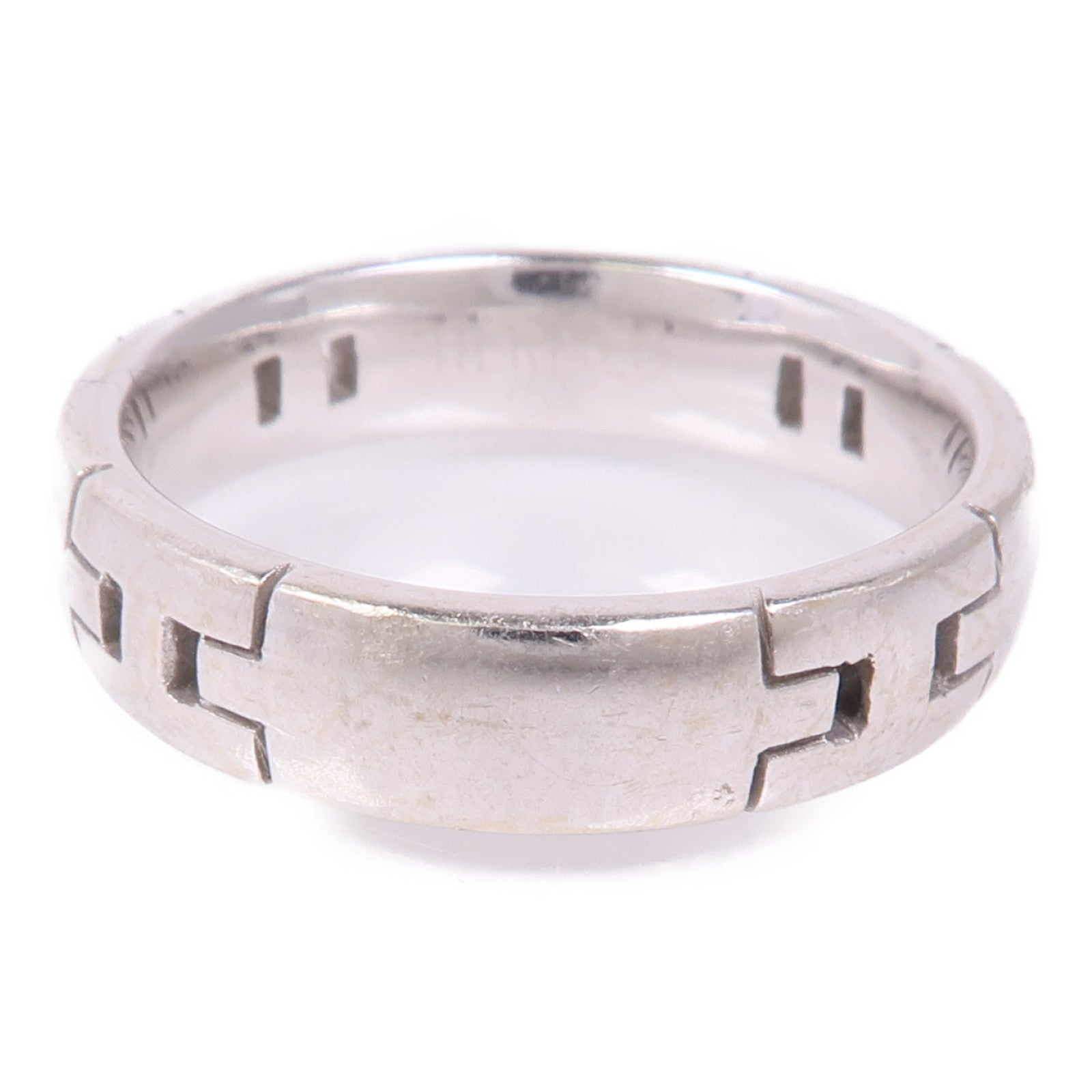 HERMES H Ring 18K White Gold US#8.75