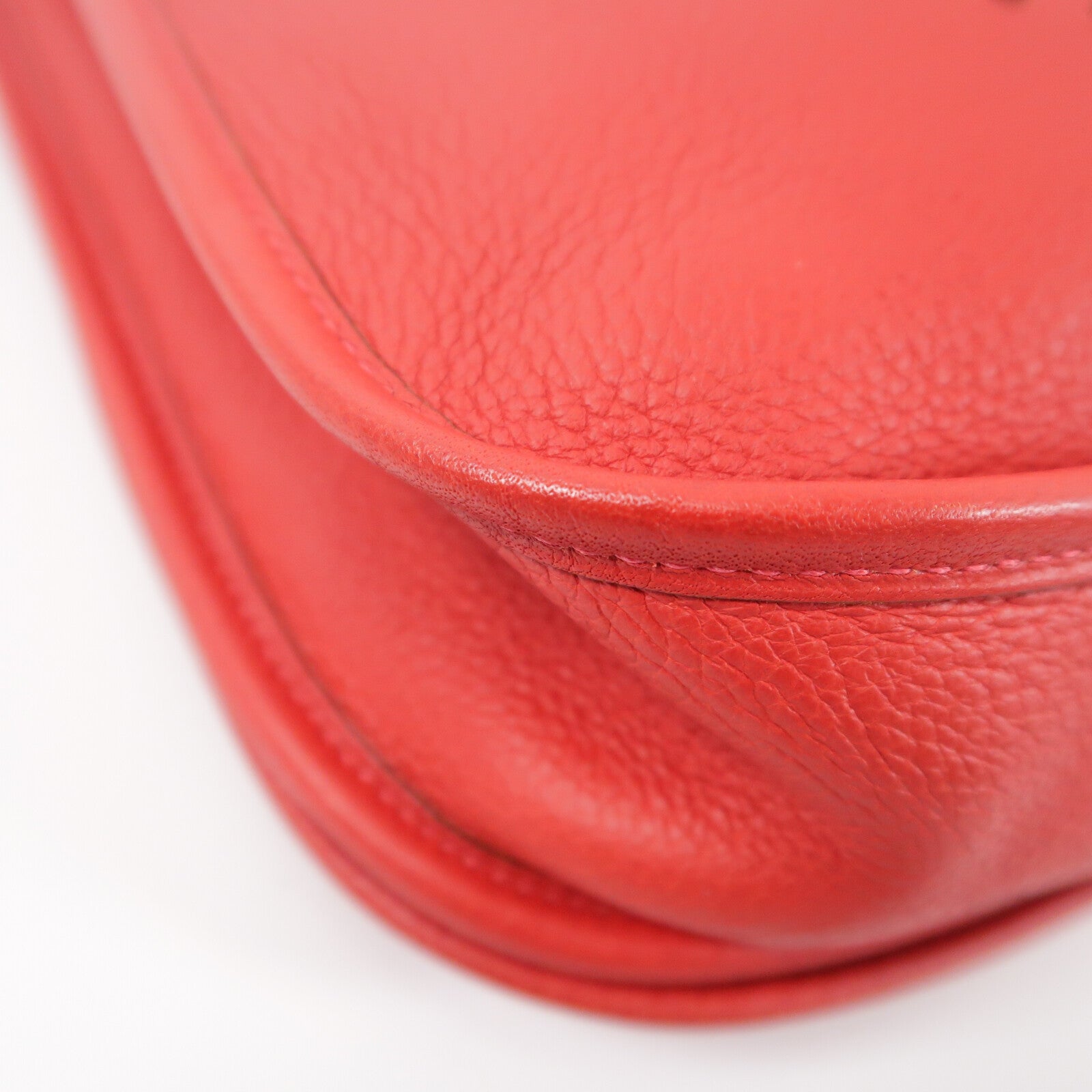 HERMES Clemence皮革Evelyne PM肩背袋Rouge Casaque