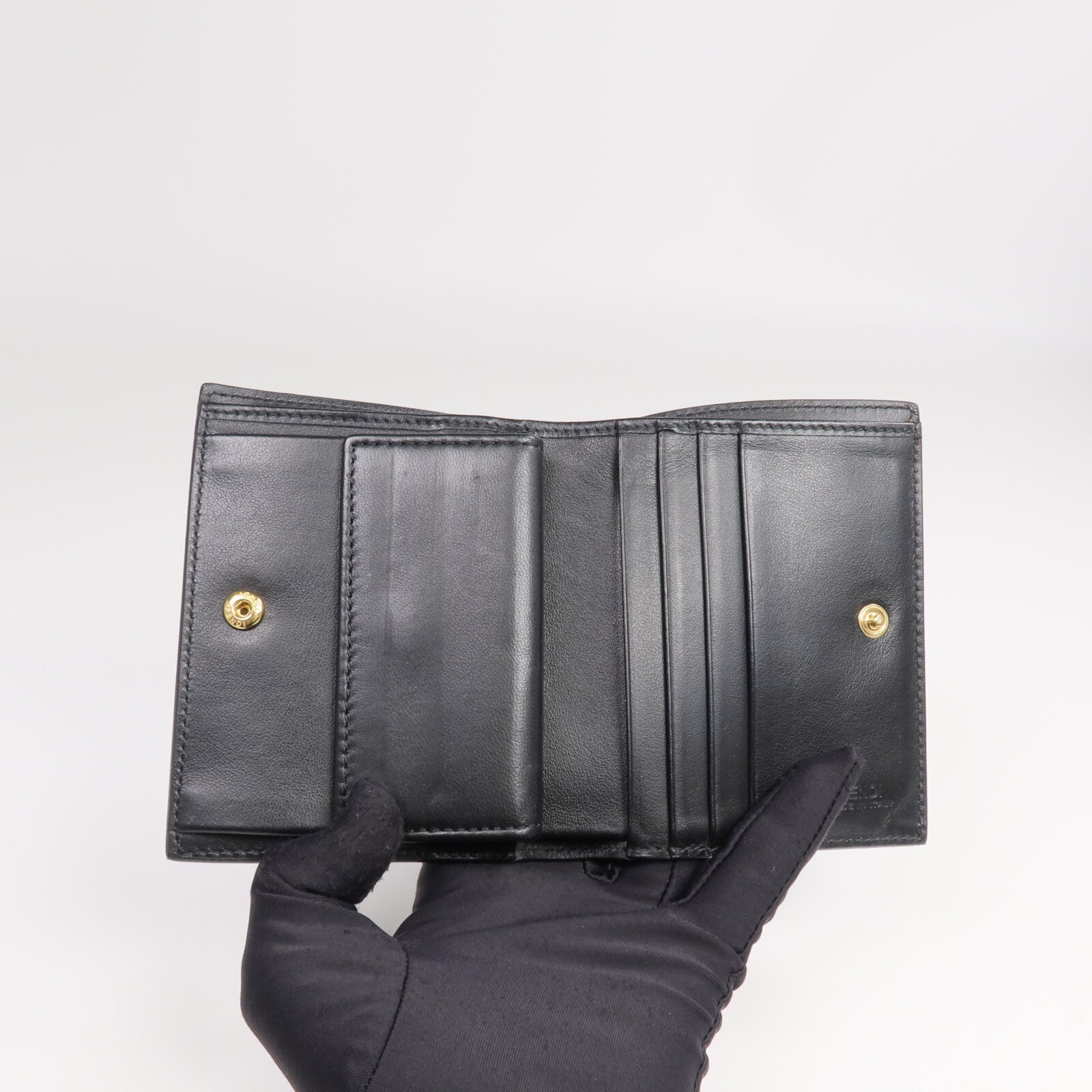 FENDI 牛皮皮革Wallet金扣錢包