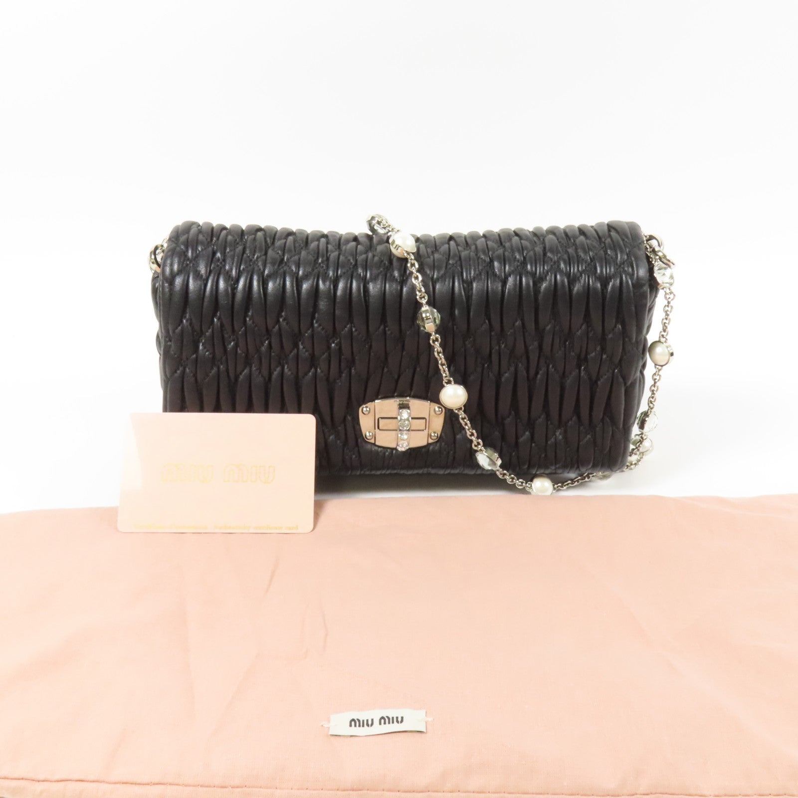 Miu Miu 皮革Shoulder Bag銀扣肩背袋