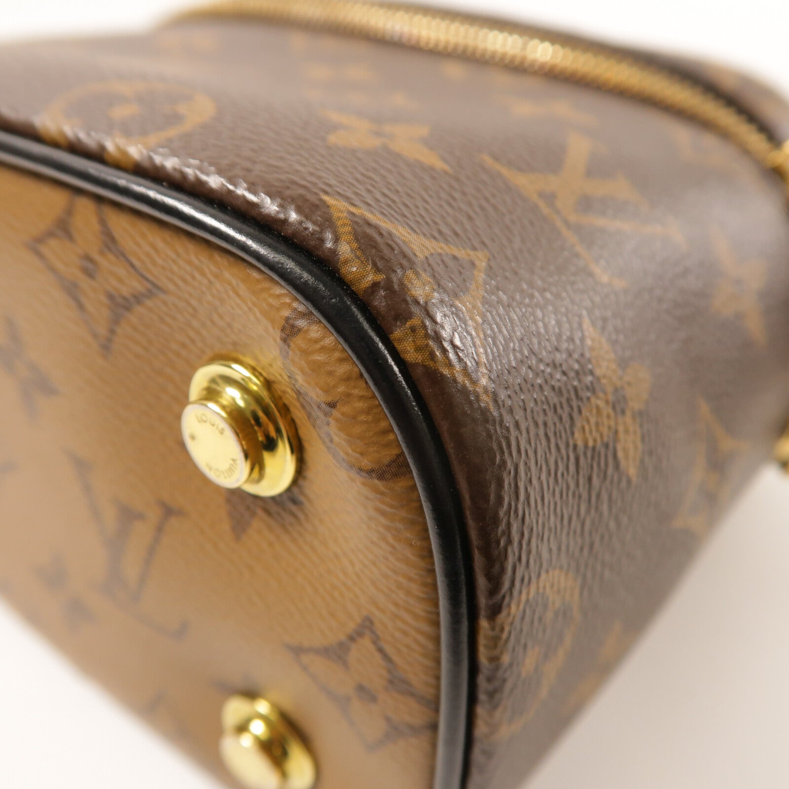 LOUIS VUITTON Monogram Reverse Vanity PM金扣鏈帶手挽肩背兩用袋
