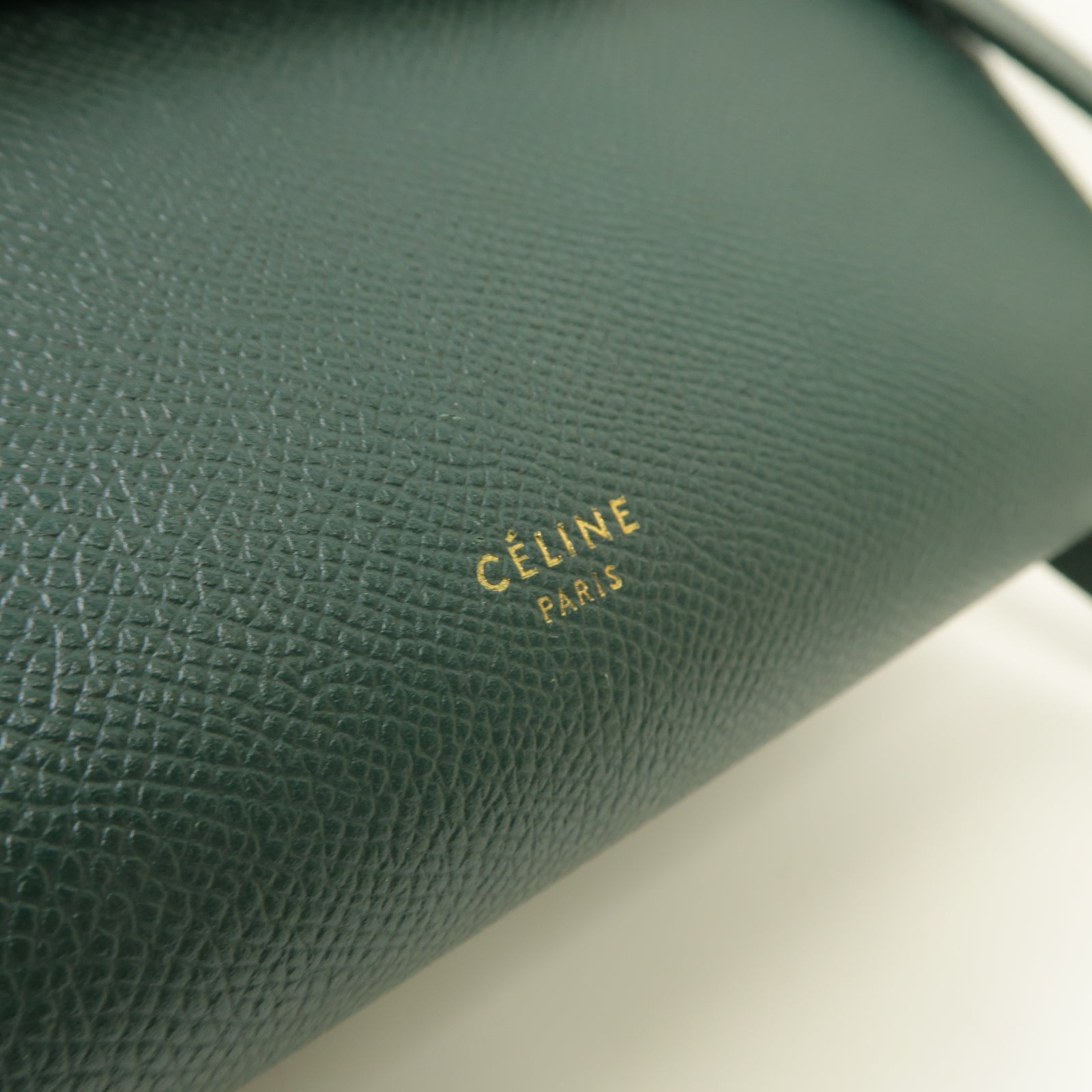CELINE 牛皮皮革Nano Belt Bag金扣手挽肩背兩用袋綠色