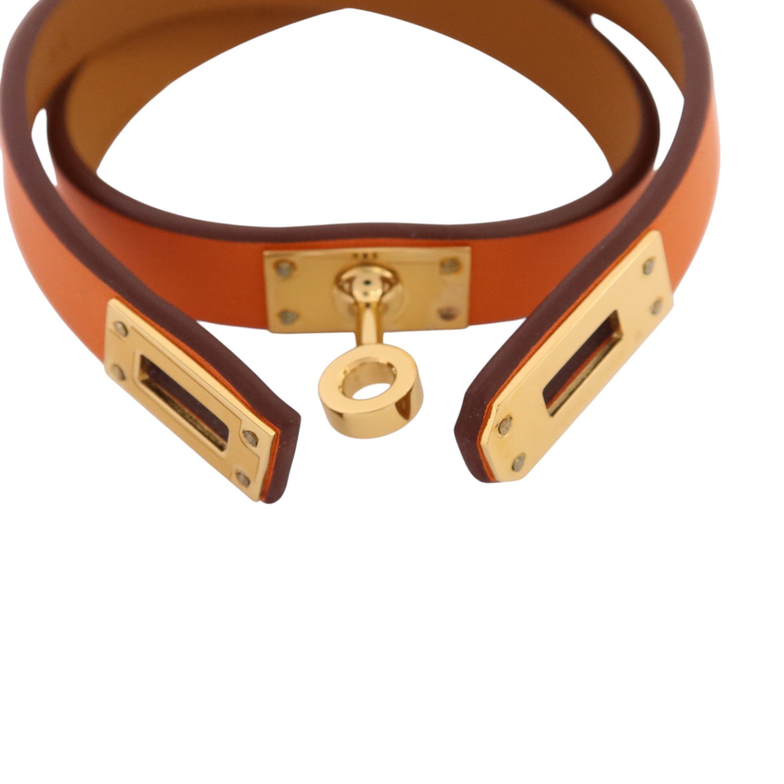 HERMES Swift皮革Mini Kelly Double Tour Bracelet金扣手鏈