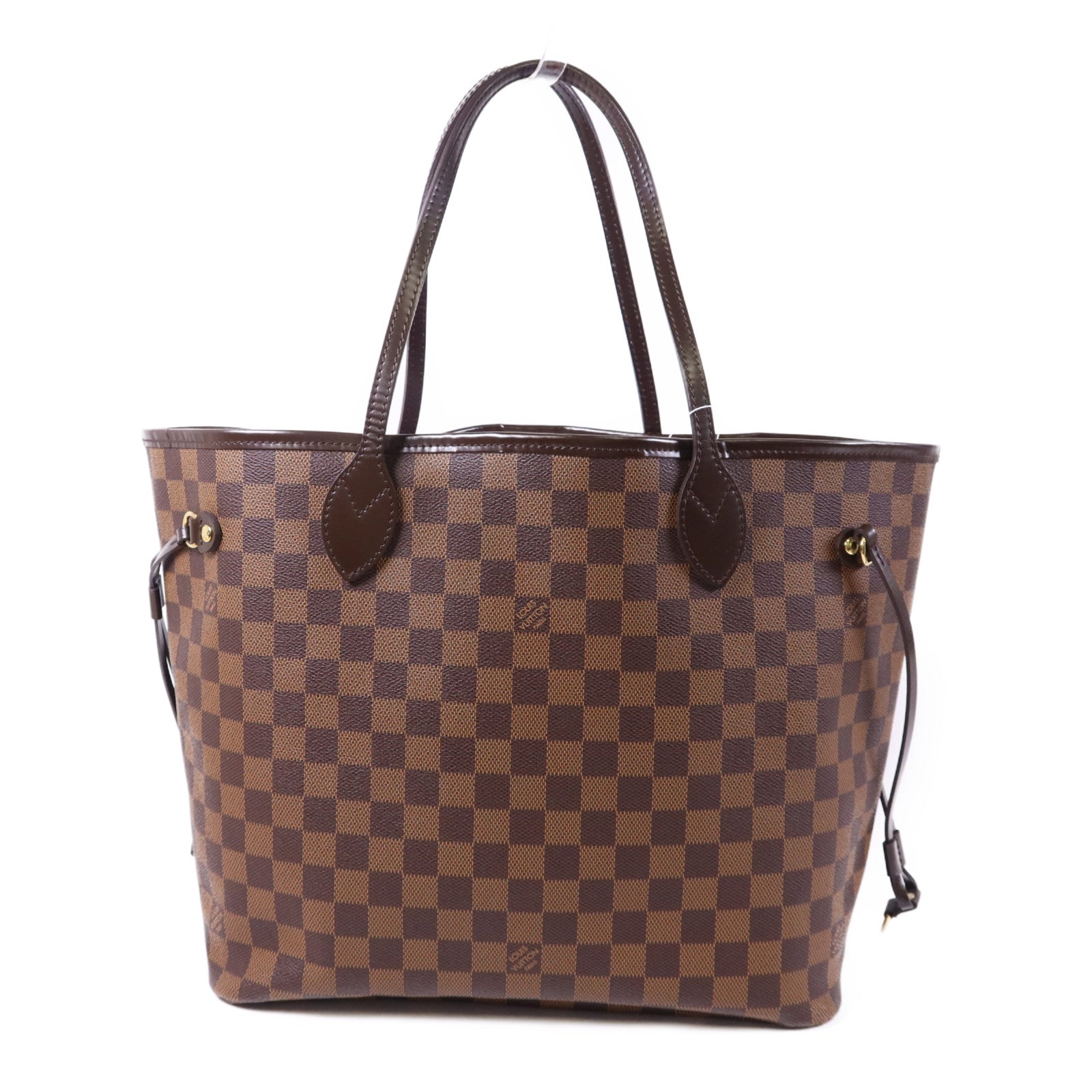 LOUIS VUITTON Damier Neverfull MM金扣手挽袋/肩背袋