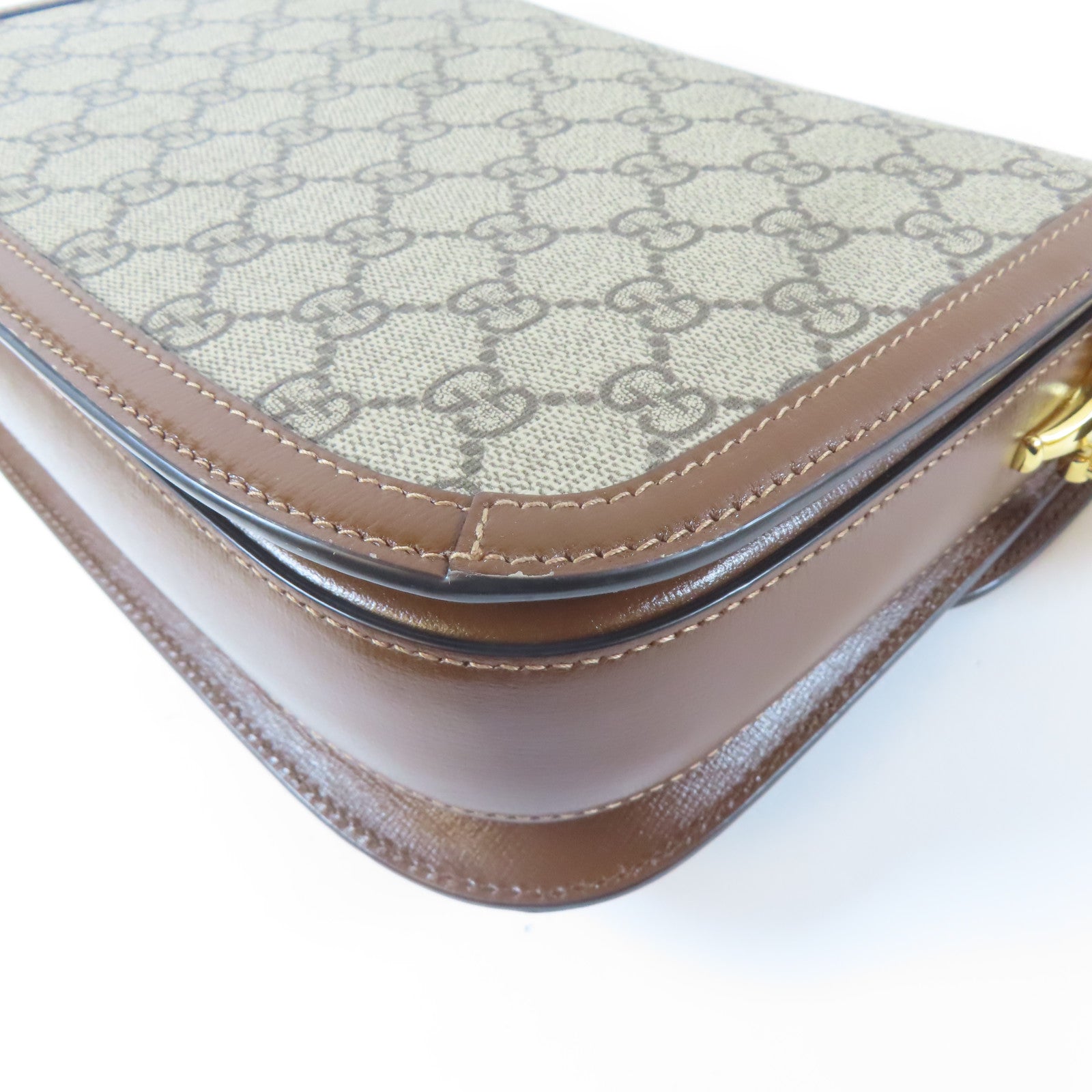 GUCCI 牛皮皮革Shoulder Bag金扣肩背袋啡色