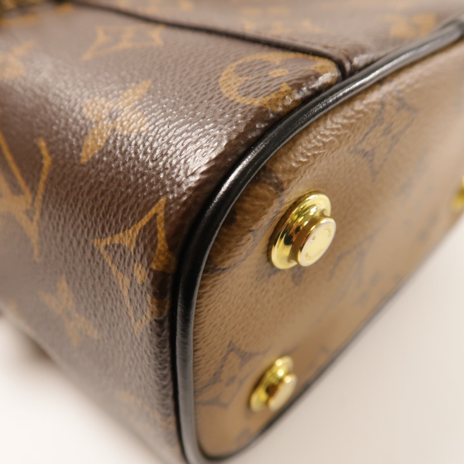 LOUIS VUITTON Monogram Reverse Vanity PM金扣鏈帶手挽肩背兩用袋