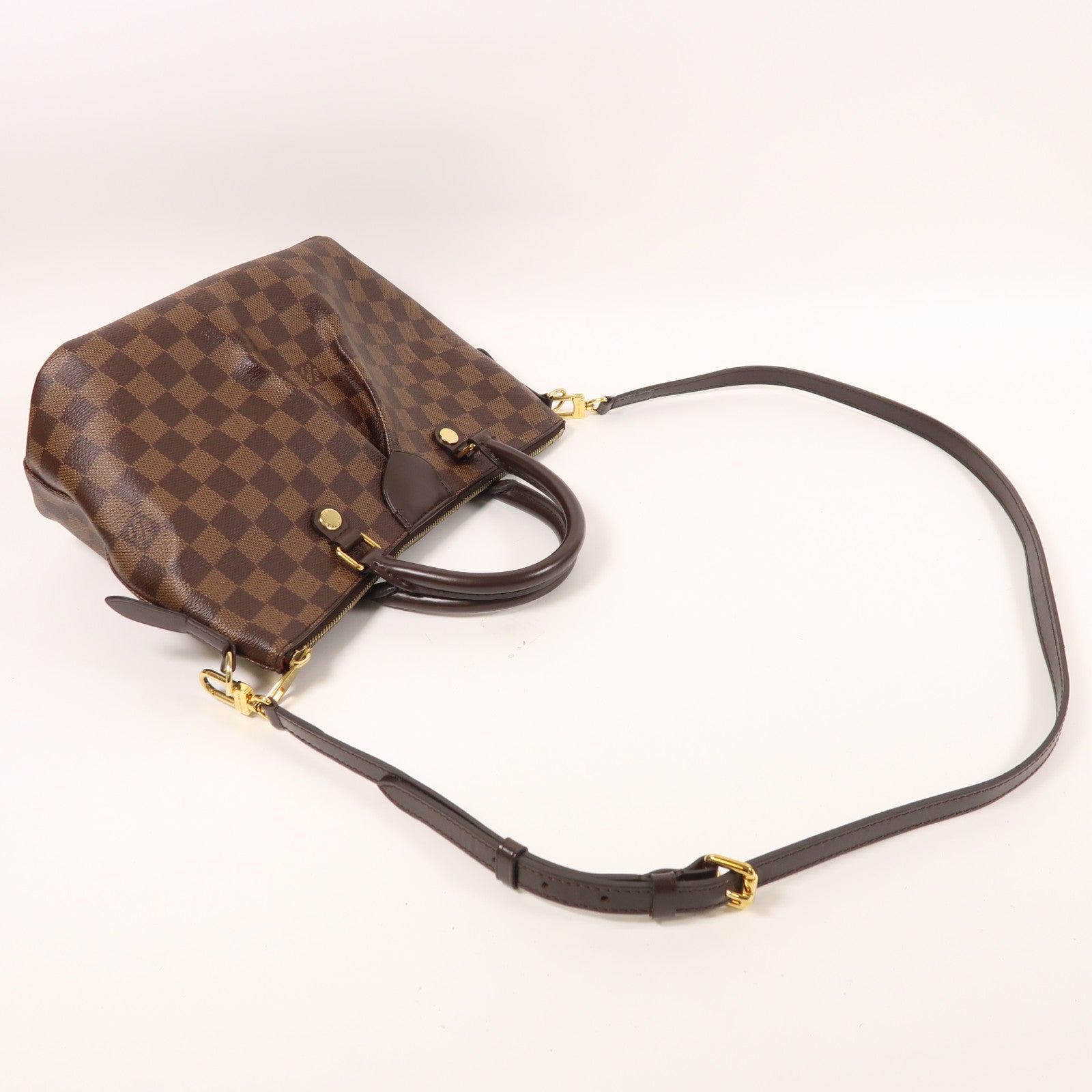 LOUIS VUITTON Damier Siena PM金扣手挽肩背兩用袋