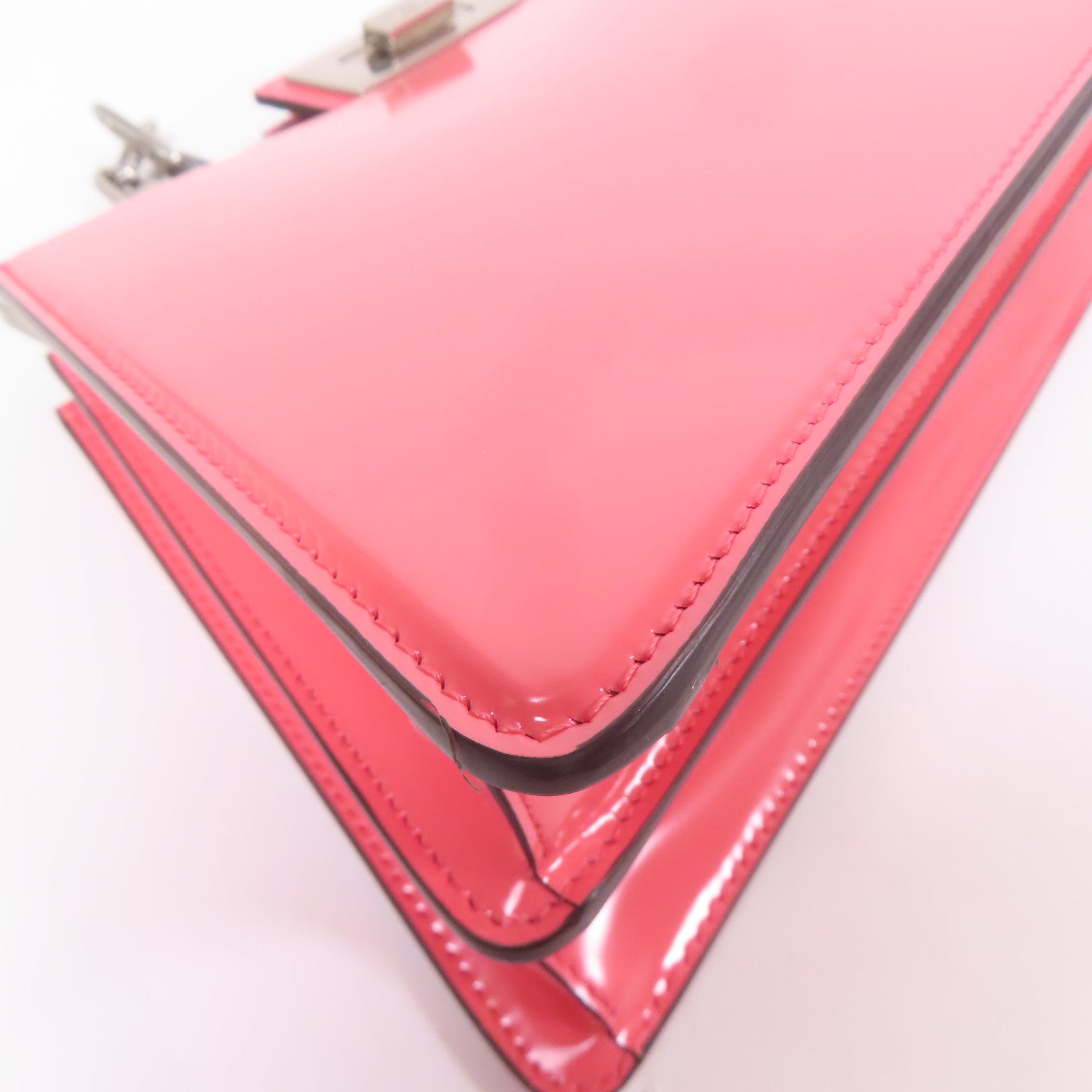 FENDI SHW Peekaboo Cut Shoulder Bag Leather Pink