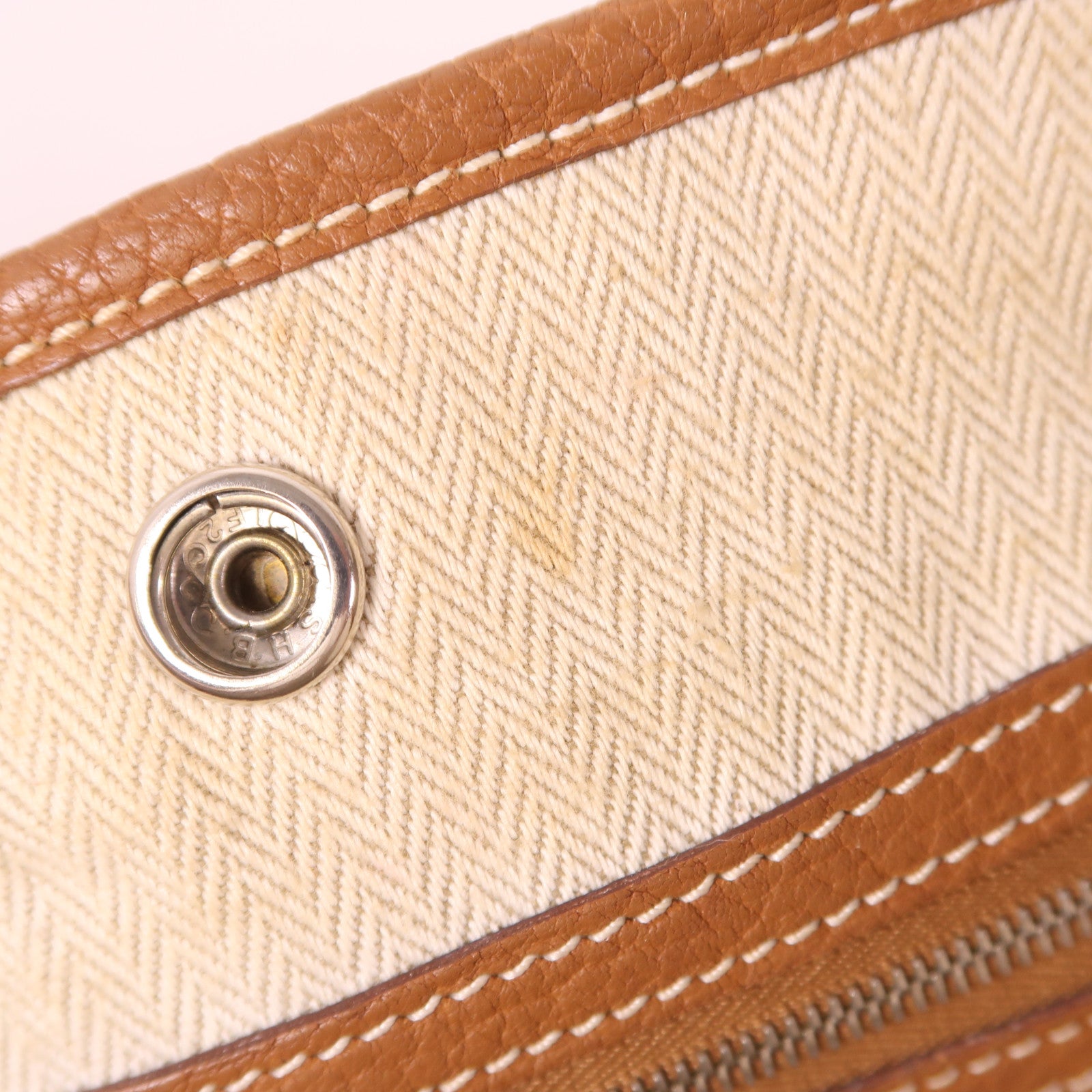 HERMES Negonda皮革Garden Party PM銀扣手挽袋Gold