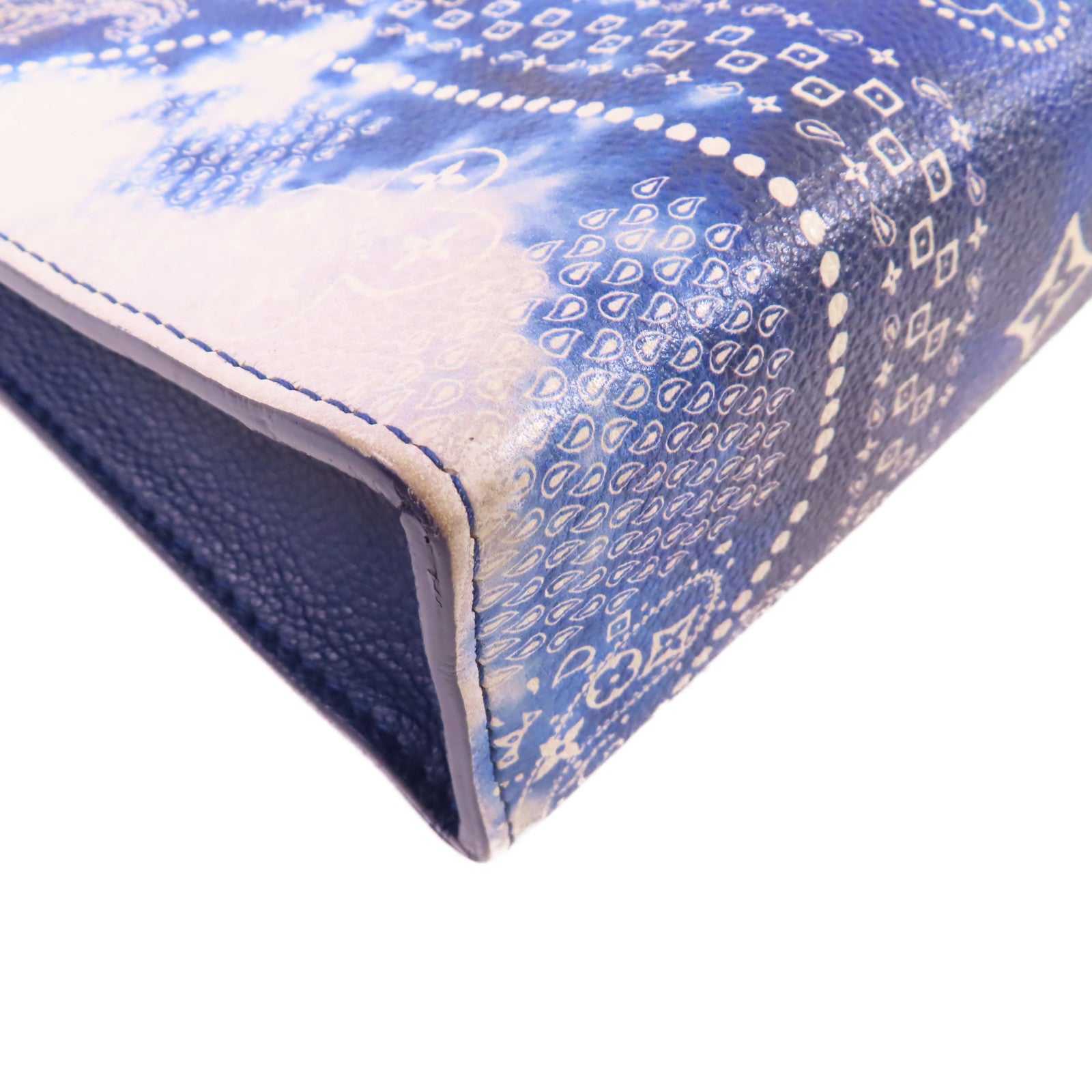 LOUIS VUITTON LV SHW Pochette Voyage MM Pouch M81442 Mono-on-bandana Blue