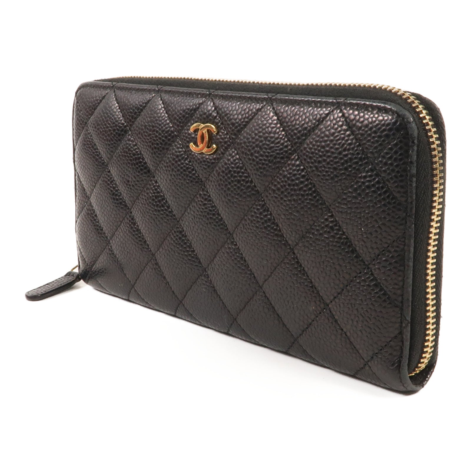 CHANEL 牛皮皮革Long Wallet金扣長錢包