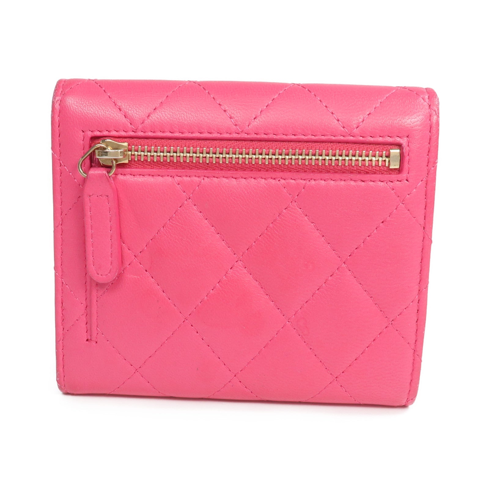 CHANEL 羊皮皮革Wallet金扣錢包