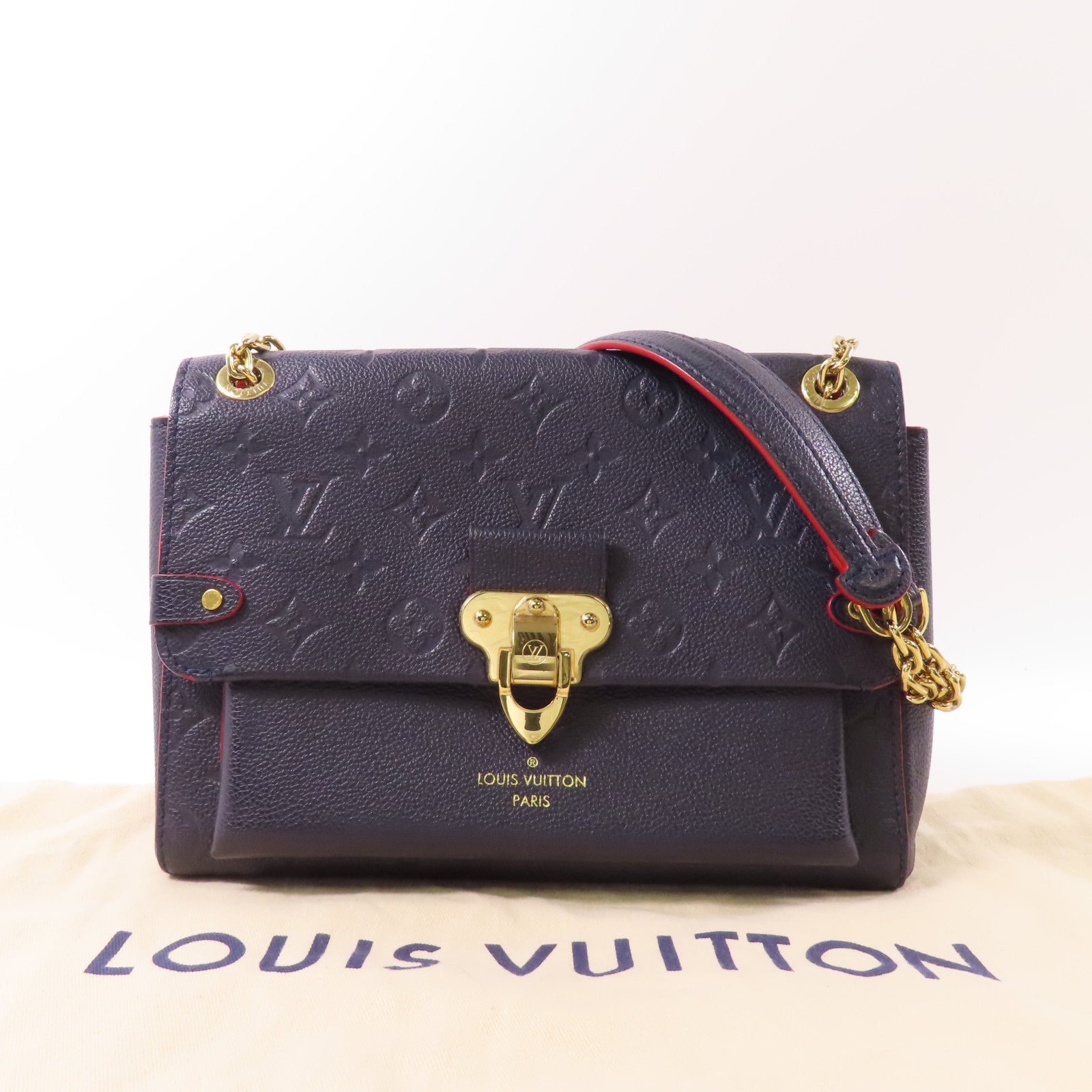 LOUIS VUITTON LV GHW Vavin PM Shoulder Bag M52271 Monogram Empreinte Navy
