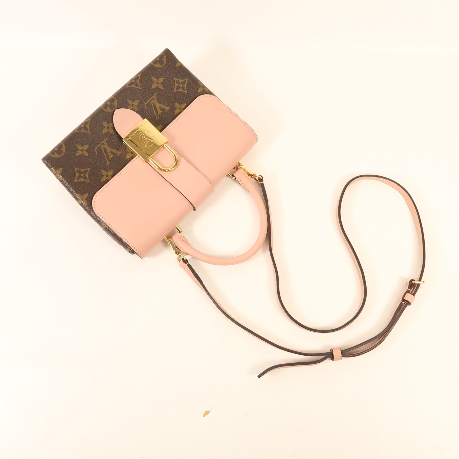 LOUIS VUITTON Monogram Locky BB金扣手挽肩背兩用袋