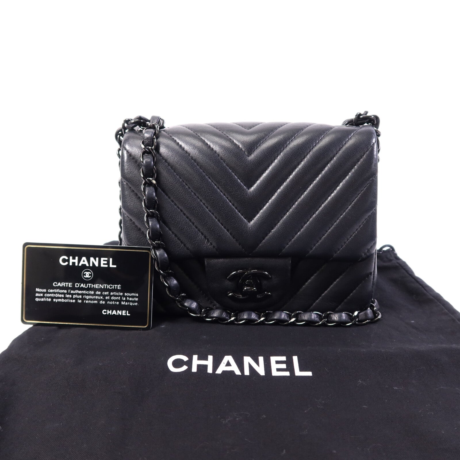 CHANEL 羊皮皮革Mini Classic 17鏈帶肩背袋