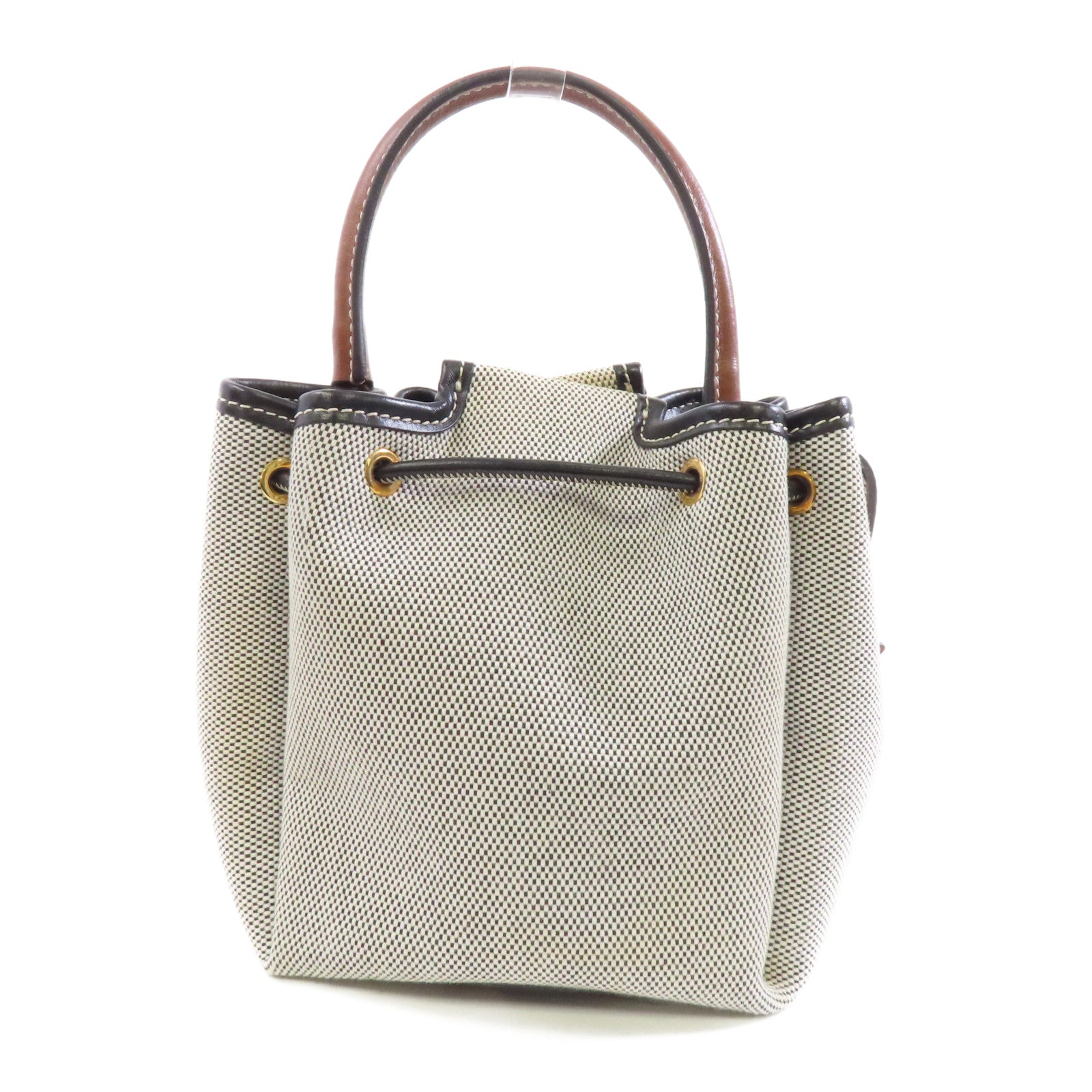 BURBERRY 帆布Drawstring Shoulder金扣手挽肩背兩用袋黑色