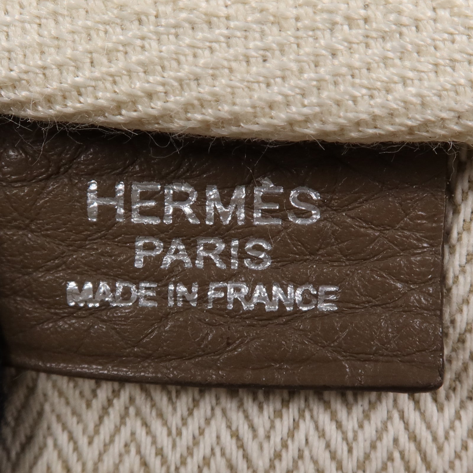 HERMES Clemence皮革Victoria 35銀扣手挽袋Etoupe