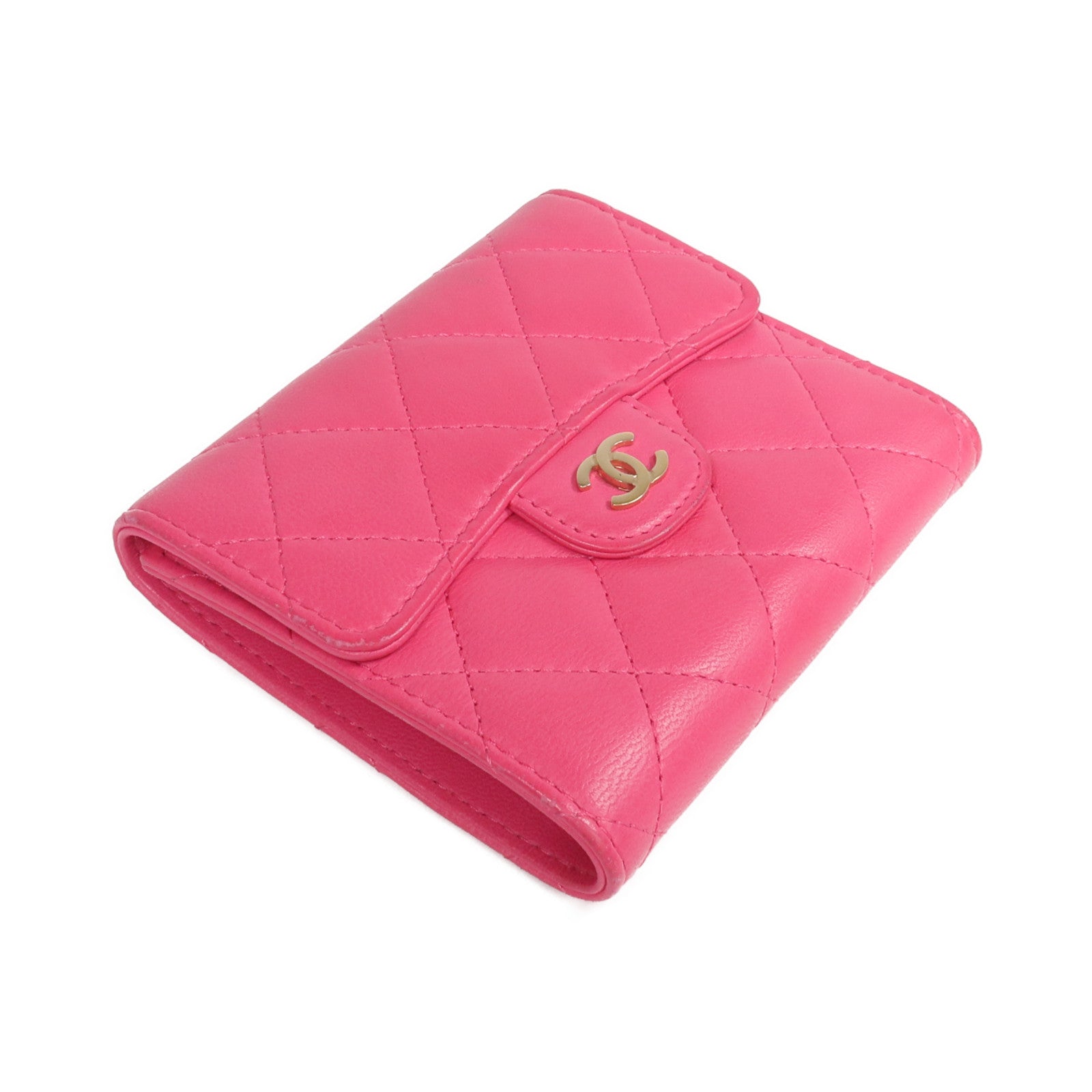 CHANEL 羊皮皮革Wallet金扣錢包