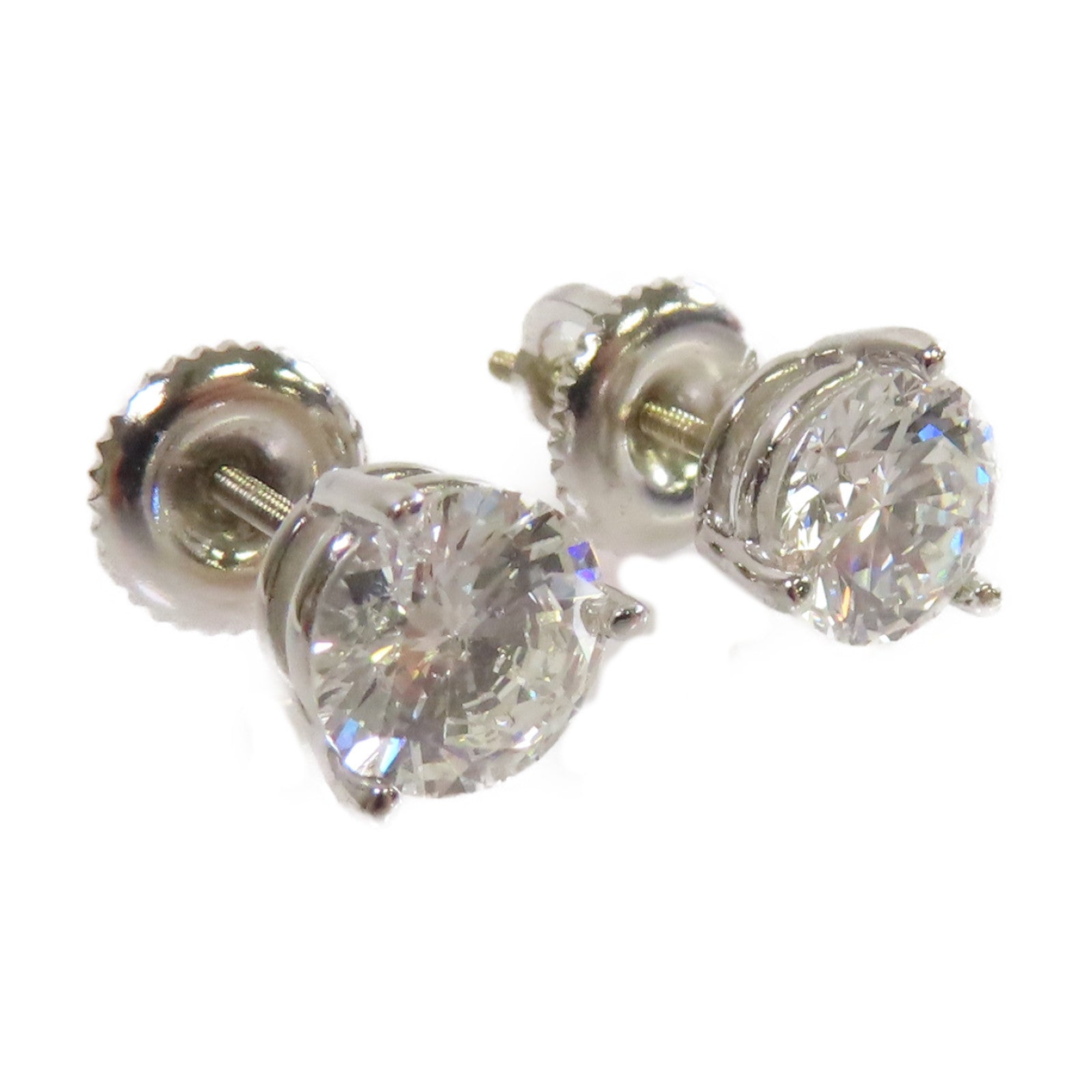 JEWELRY 14K白金/0.76ct/0.72ct鑽石Diamond Earrings耳環