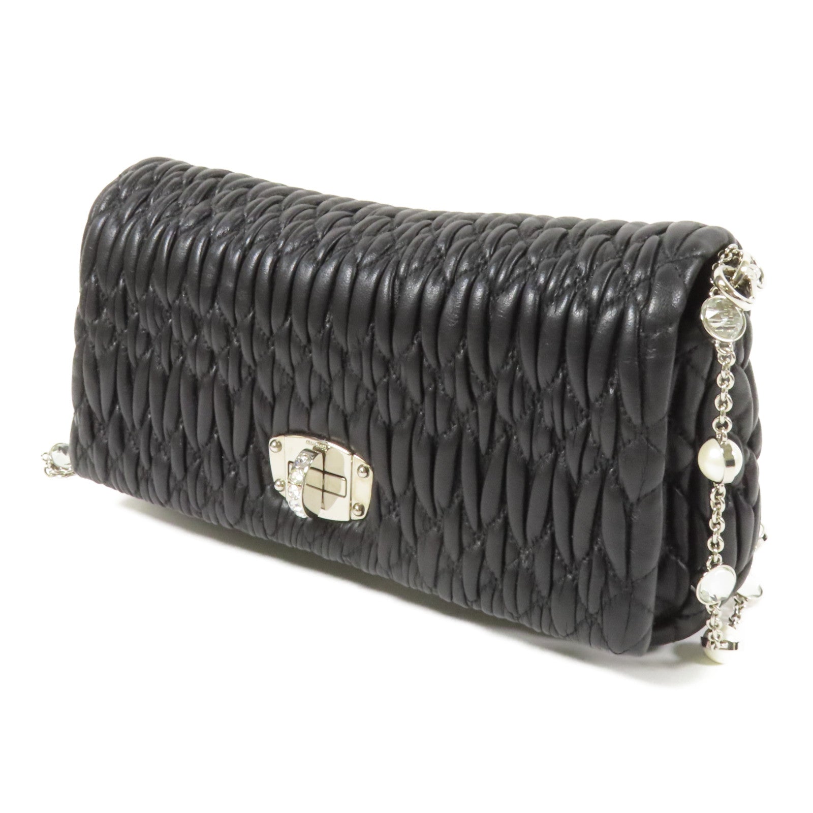 Miu Miu 皮革Shoulder Bag銀扣肩背袋