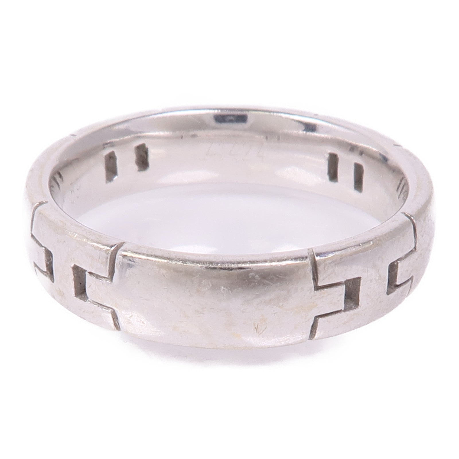 HERMES H Ring 18K White Gold US#8.75