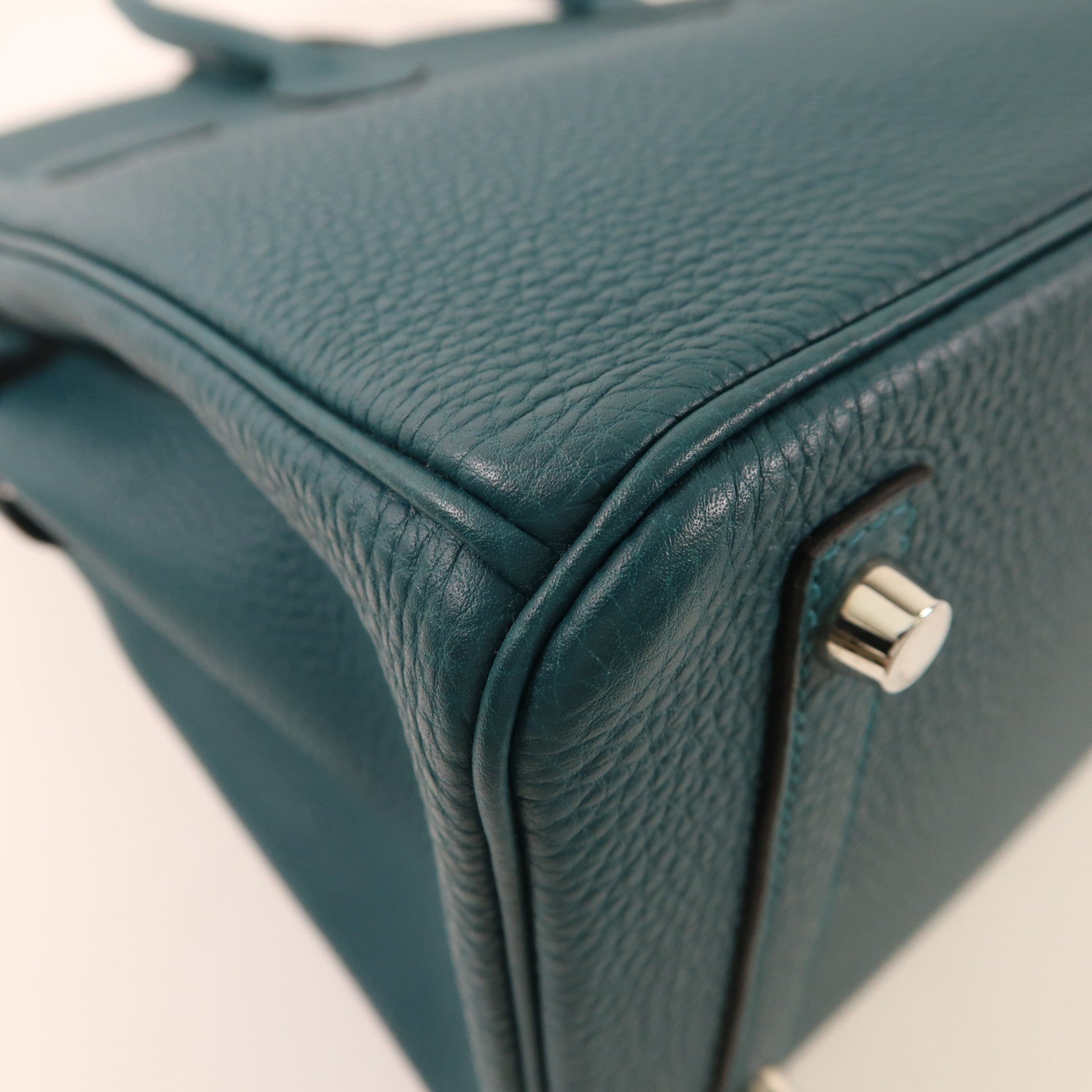 HERMES Togo皮革Birkin 30銀扣手挽袋Vert Bosphore