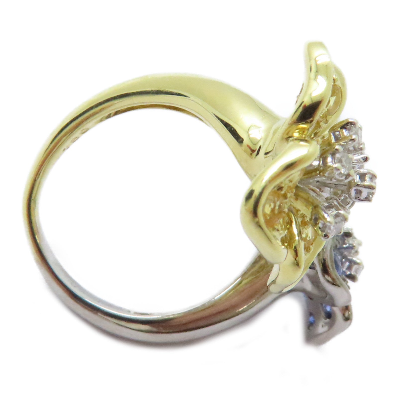 JEWELRY 【激減優惠】18K黃金/18K白金/1.8ct藍寶石/0.18ct鑽石Sapphire Ring戒指US#4.5