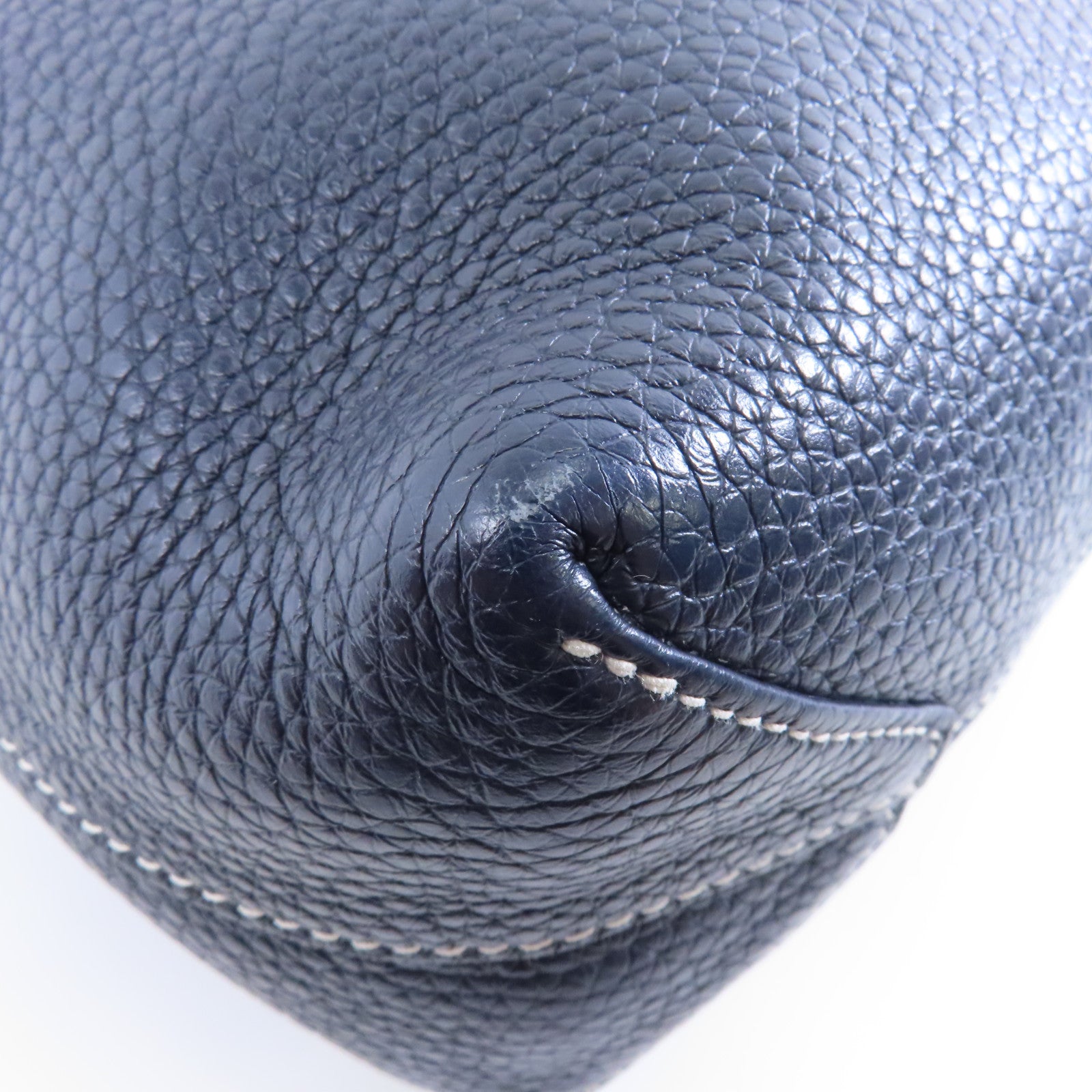 HERMES Clemence皮革Double Sans手挽袋Blue Nyui/Rose Azalee深藍色/粉紅色