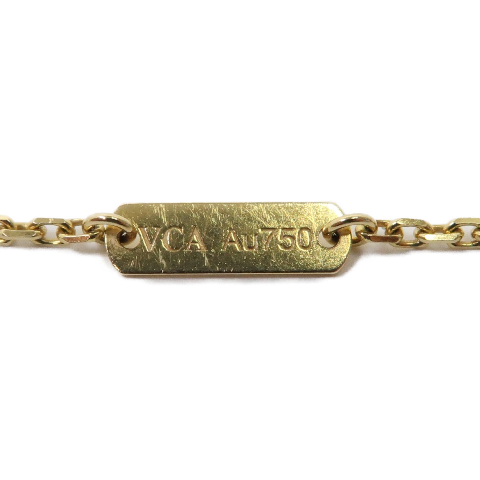 Van Cleef & Arpels 18K黃金/虎眼石Vintage Alhambra Pendant項鍊金色