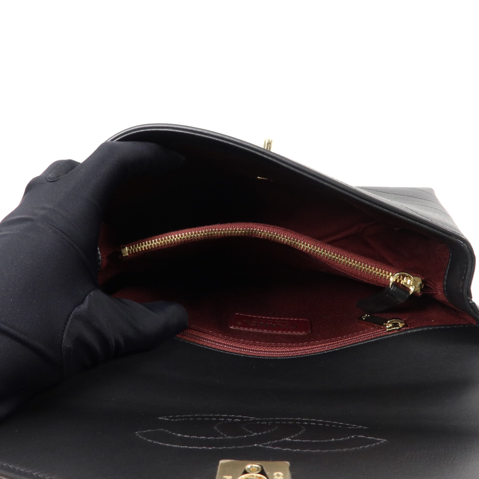 CHANEL 牛皮皮革Chain Shoulder鏈帶肩背兩用袋