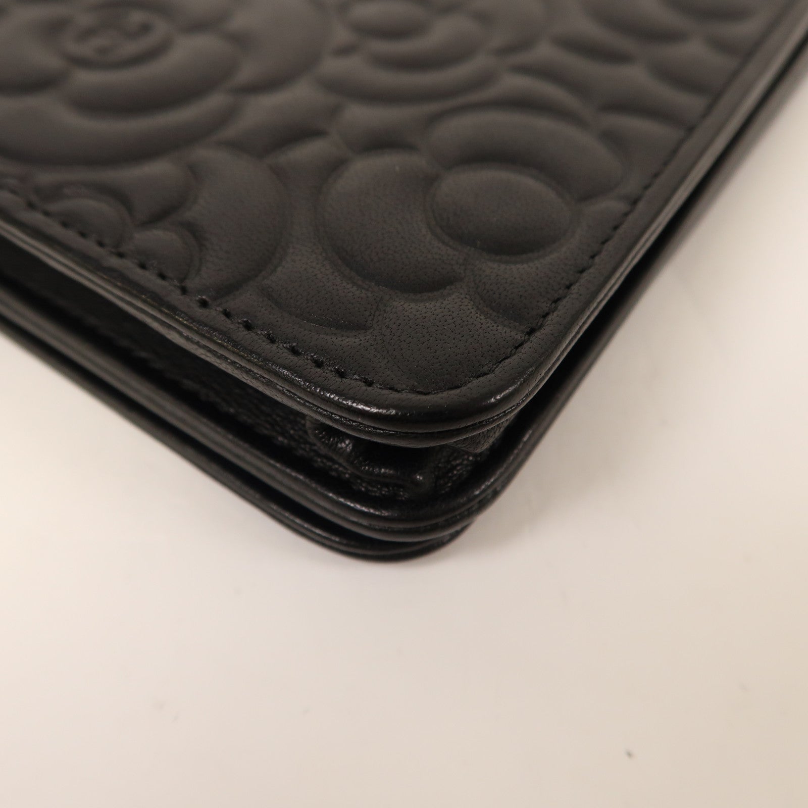 CHANEL 牛皮皮革WOC銀扣鏈帶肩背袋
