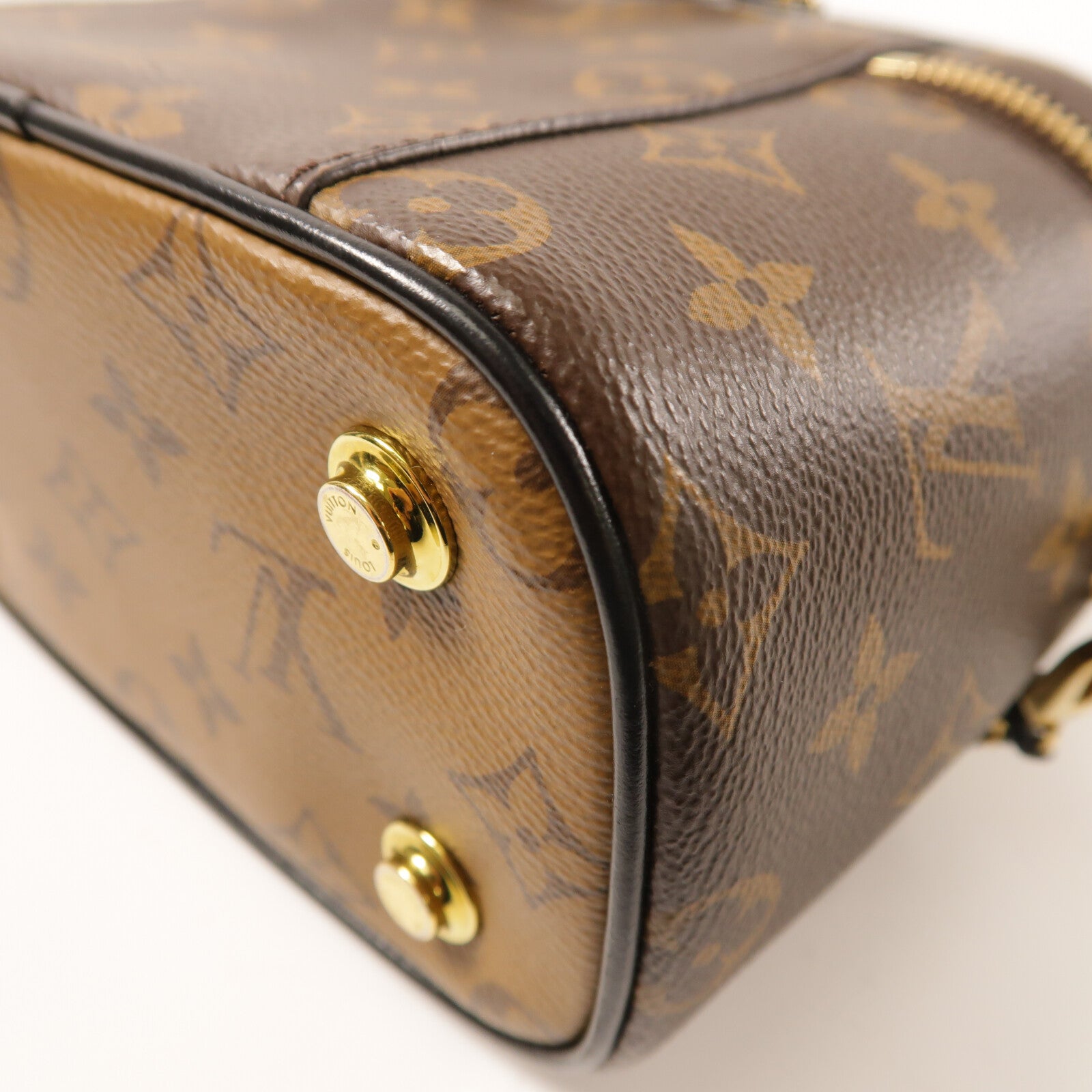 LOUIS VUITTON Monogram Reverse Vanity PM金扣鏈帶手挽肩背兩用袋