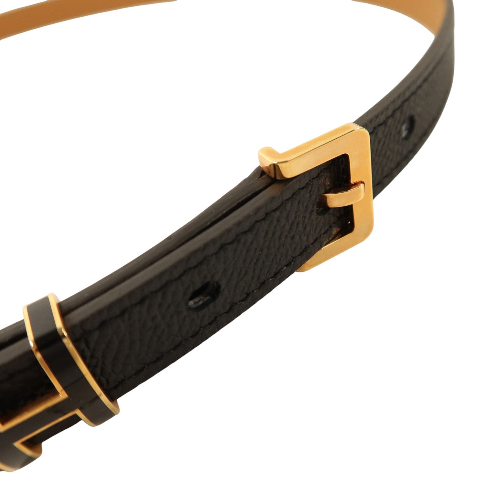 HERMES Epsom皮革POP H Belt金扣皮帶Noir