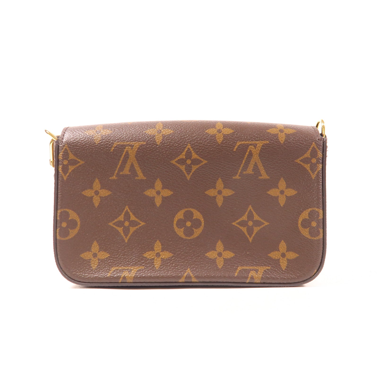 LOUIS VUITTON LV GHW Felicie Strap & Go Shoulder Bag M80091 Monogram Brown/Green