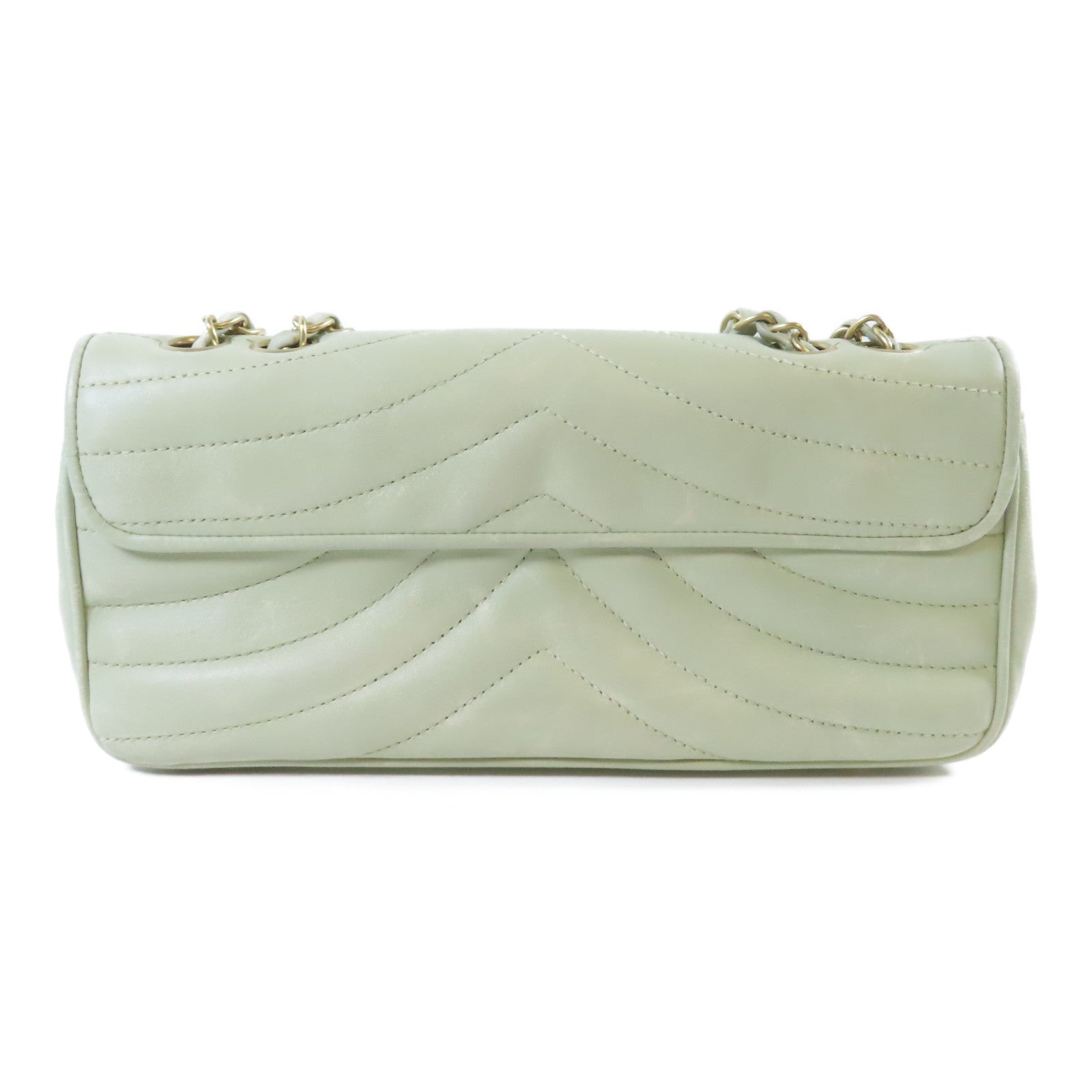 CHANEL **【激減優惠】牛皮皮革Chain Shoulder Bag金扣鏈帶肩背袋淺綠色
