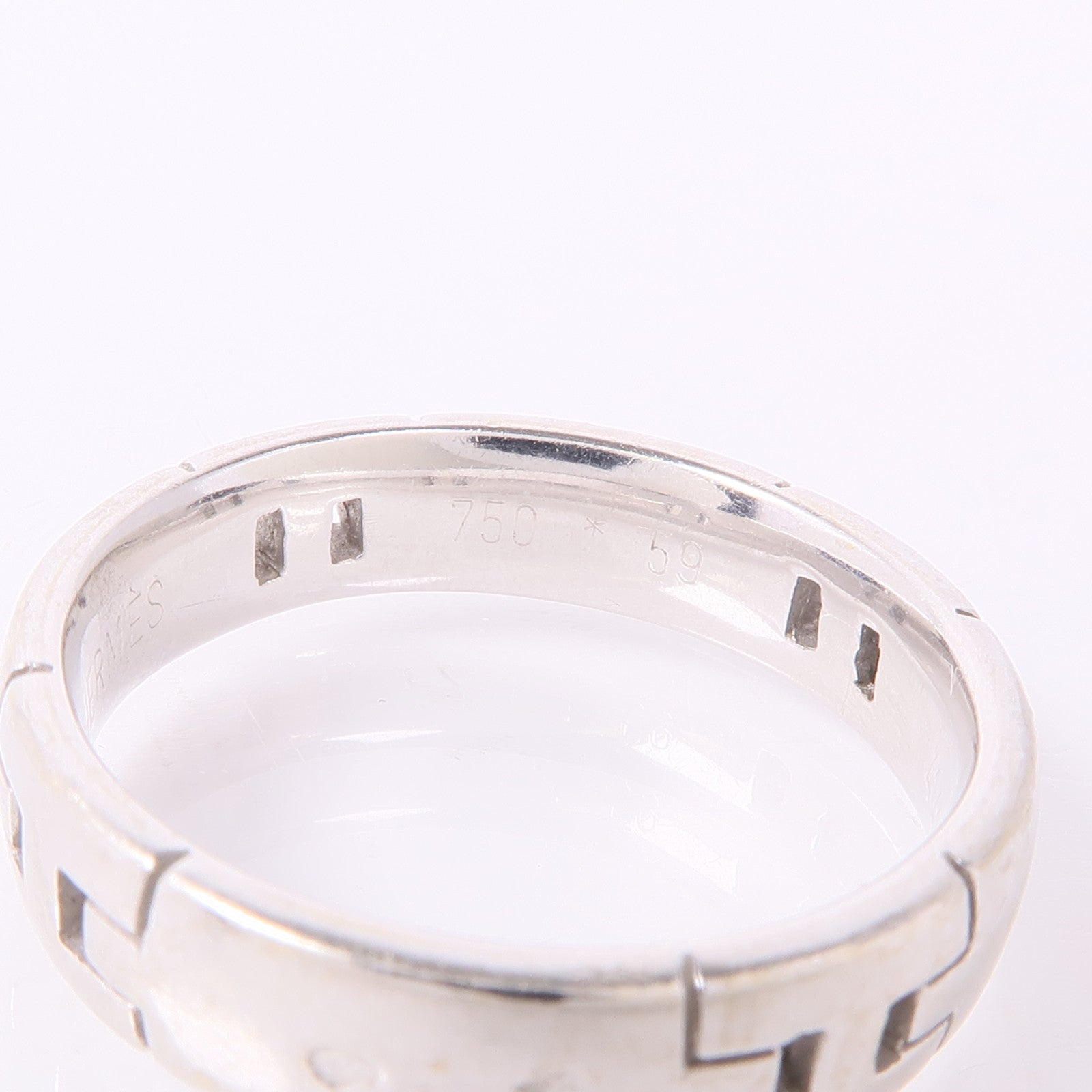HERMES H Ring 18K White Gold US#8.75