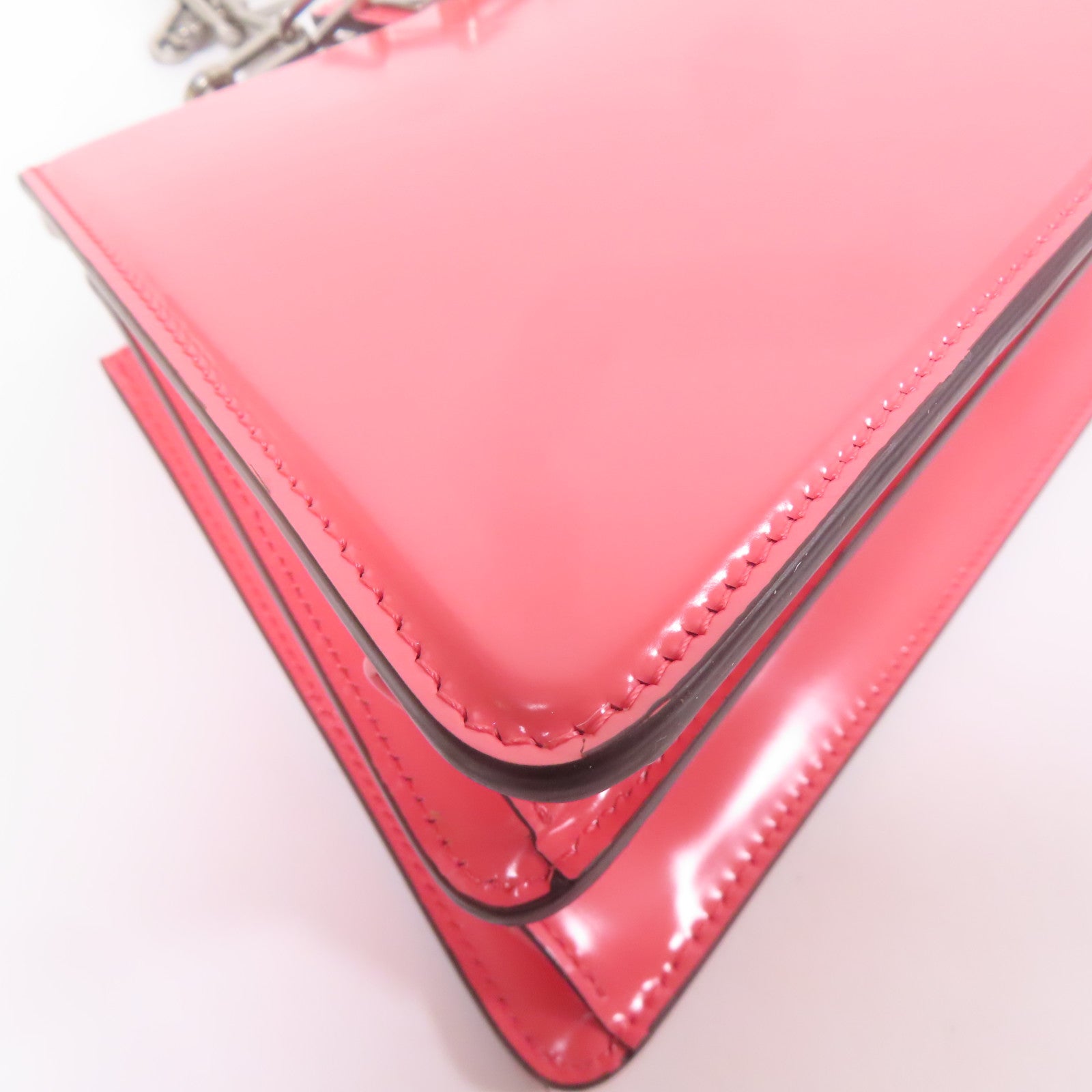 FENDI SHW Peekaboo Cut Shoulder Bag Leather Pink